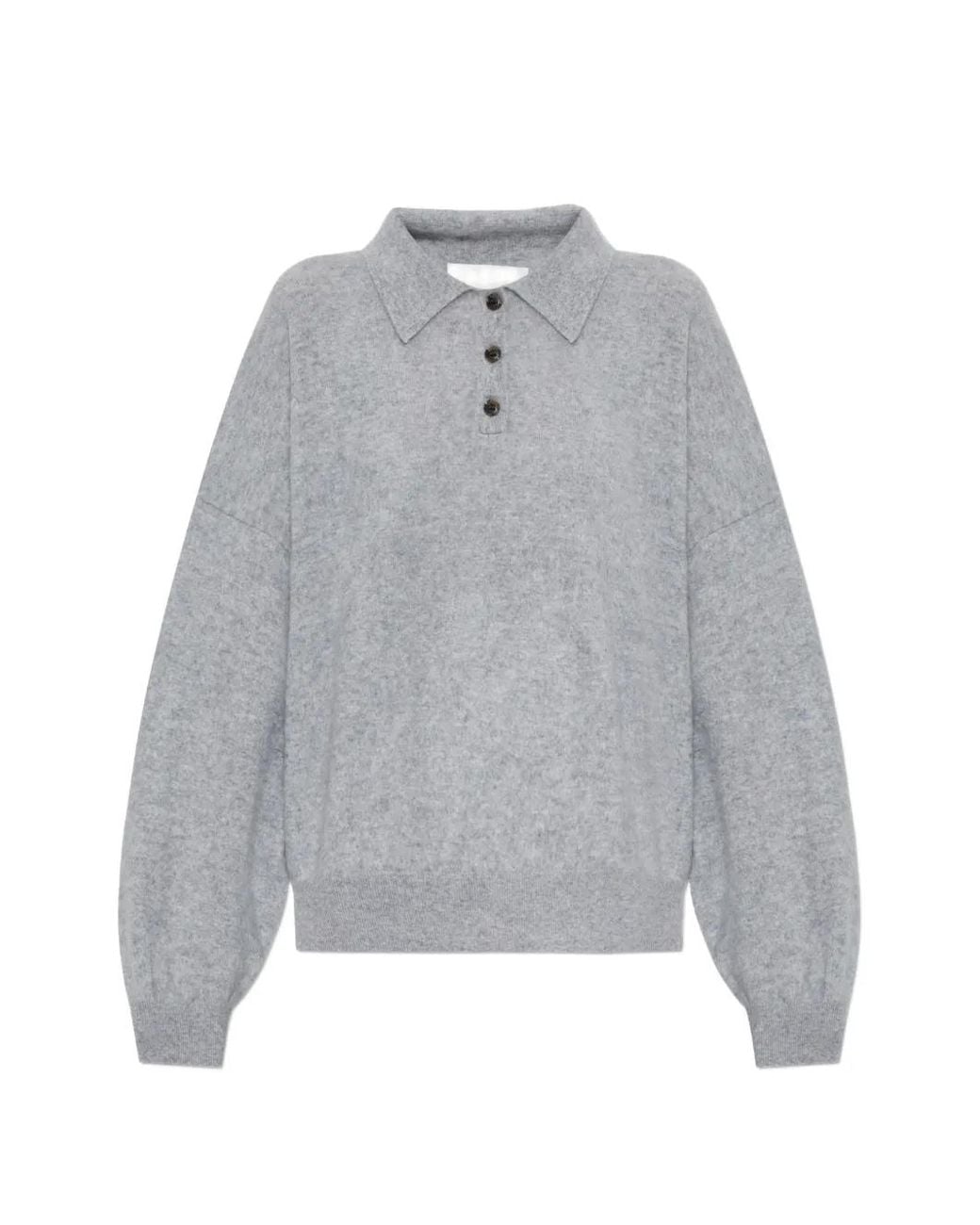 Lisa Yang Gray Valdis Polo Sweater