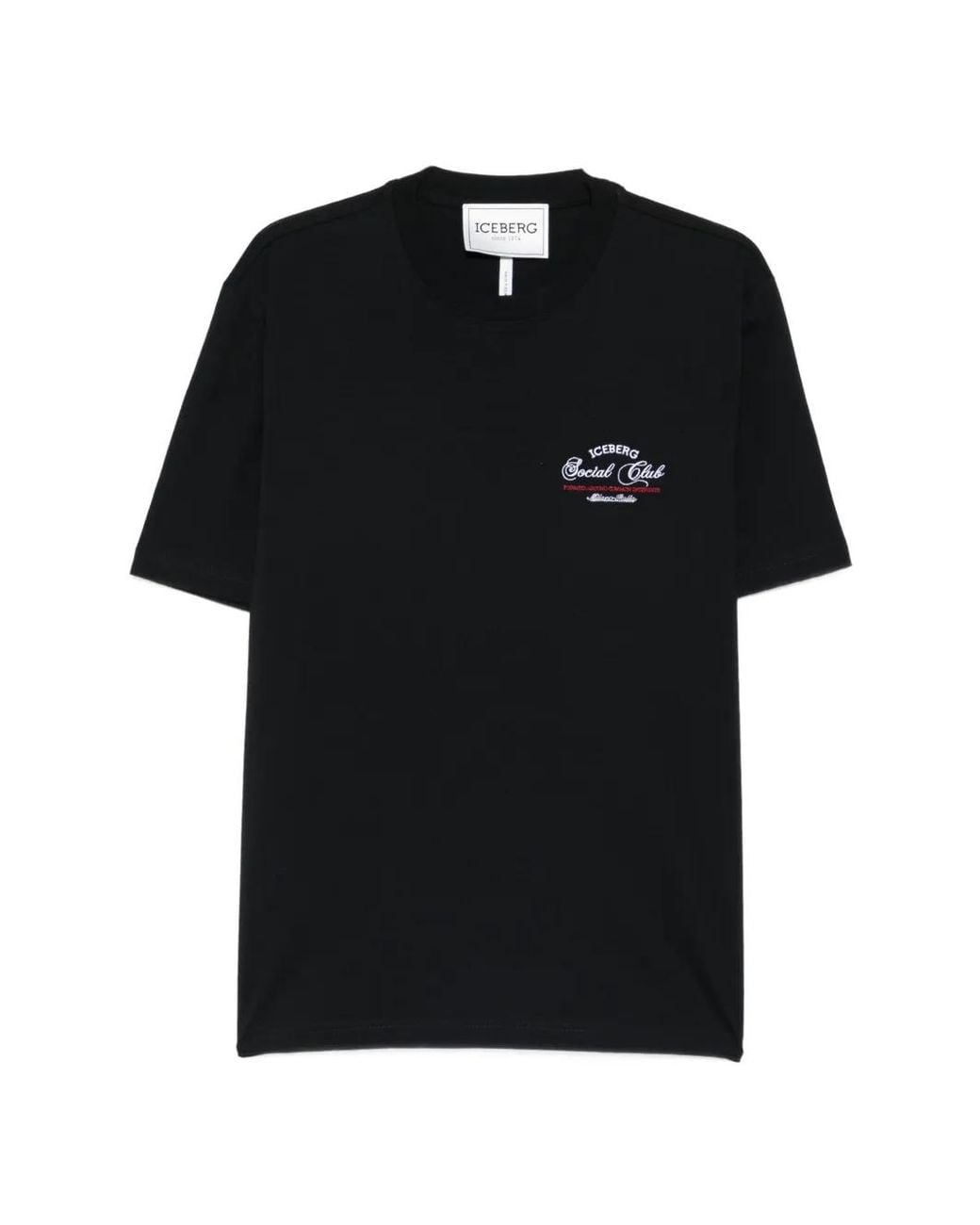 Iceberg Black Logo Crew Neck T-Shirt for men