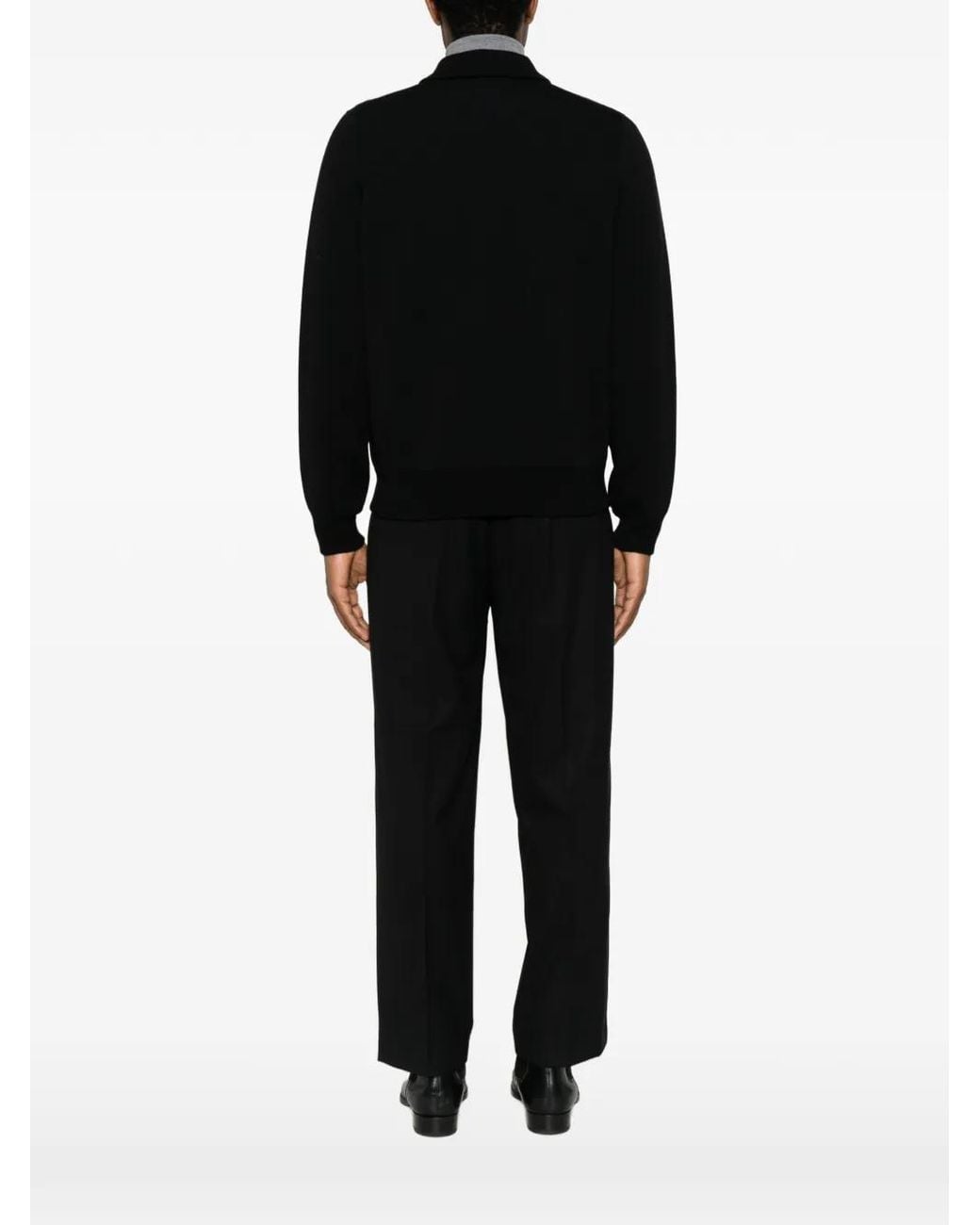 Lardini Black Zip-Up Knitted Jacket for men
