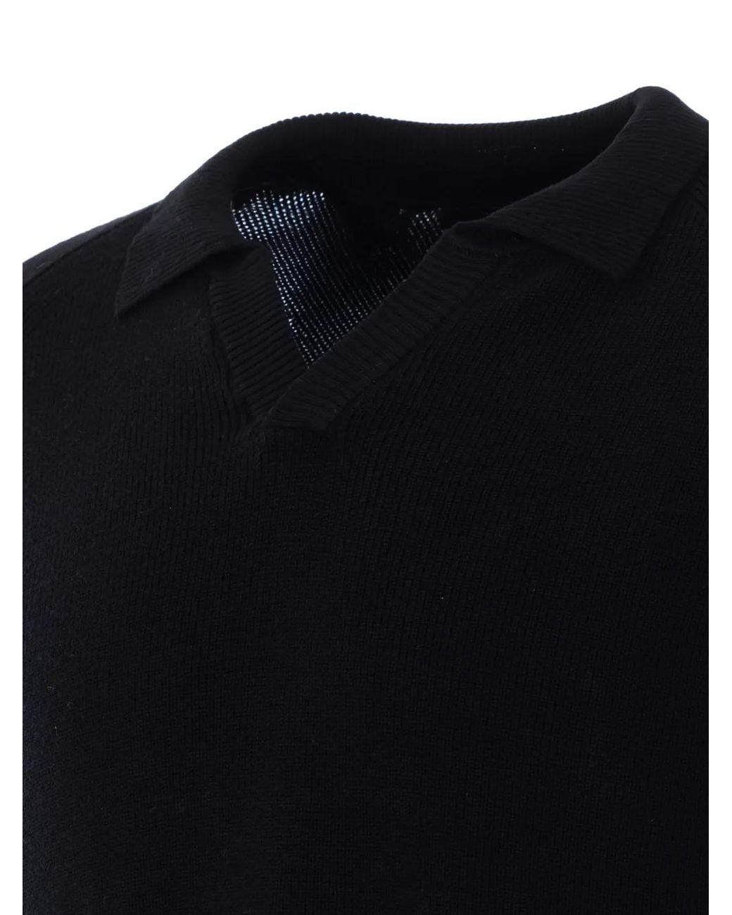 JG1 Black V-Neck Short-Sleeved Sweater for men