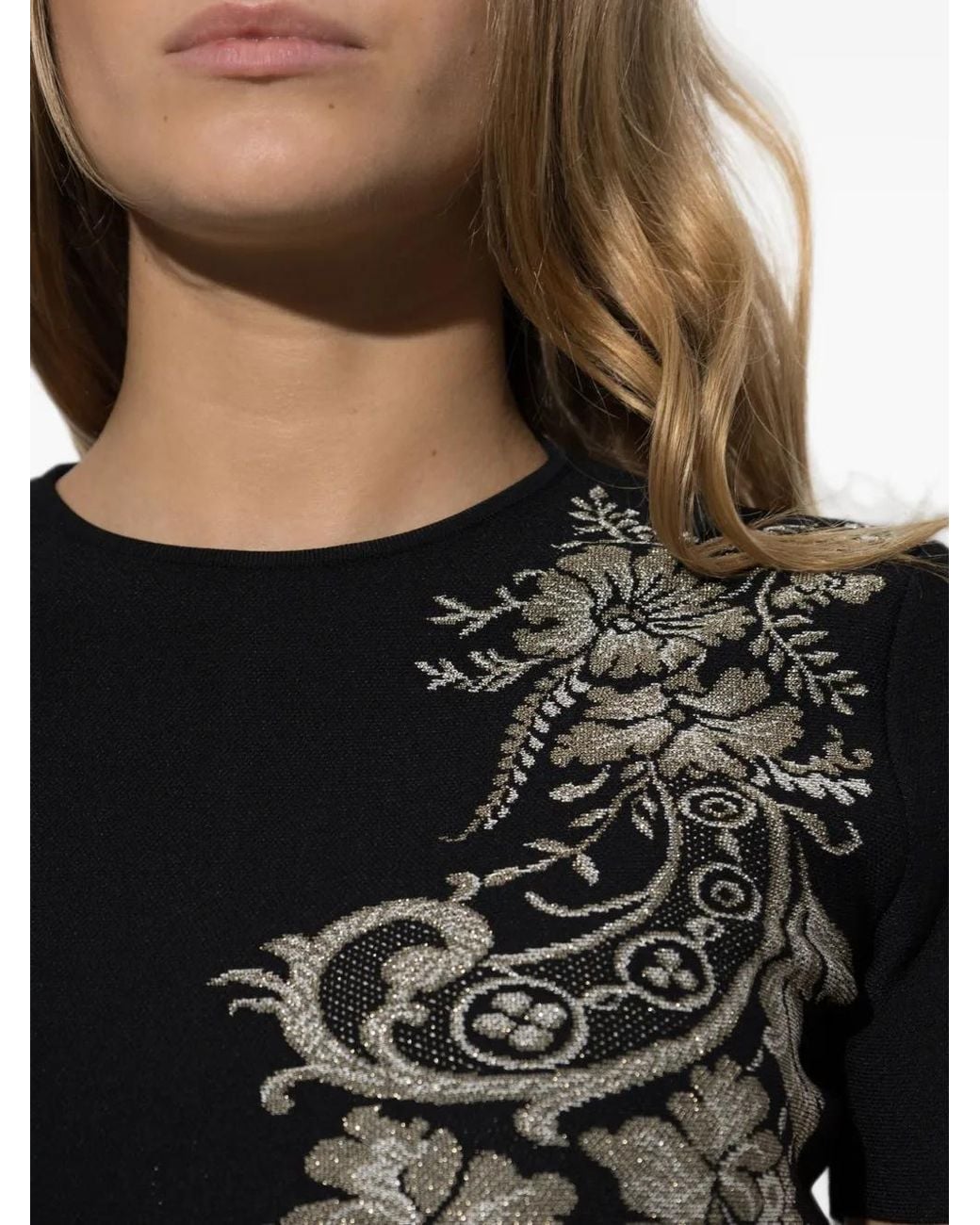 McQueen Black Floral-Print Mini Dress