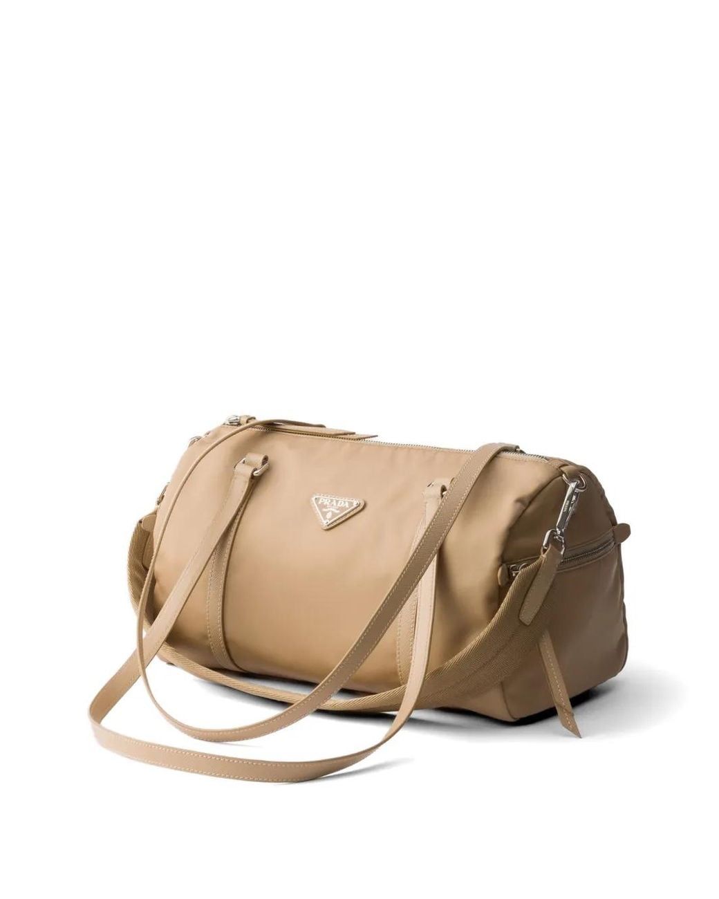 Prada Natural Large Re-Nylon And Saffiano Leather Duffel Bag