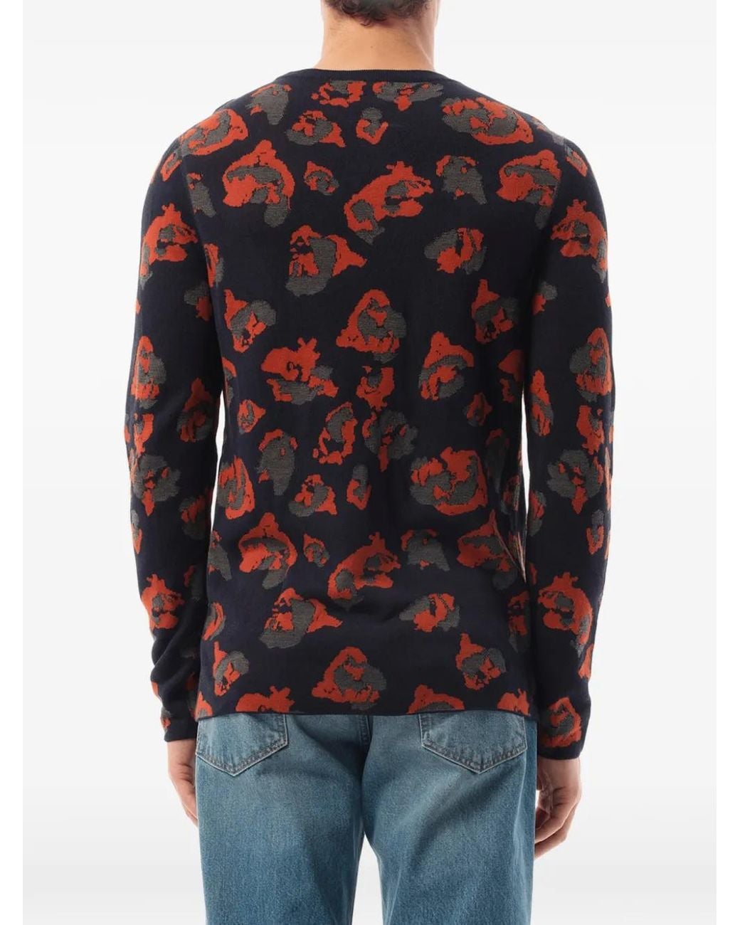 Lanvin Black Leopard Jacquard Sweater for men