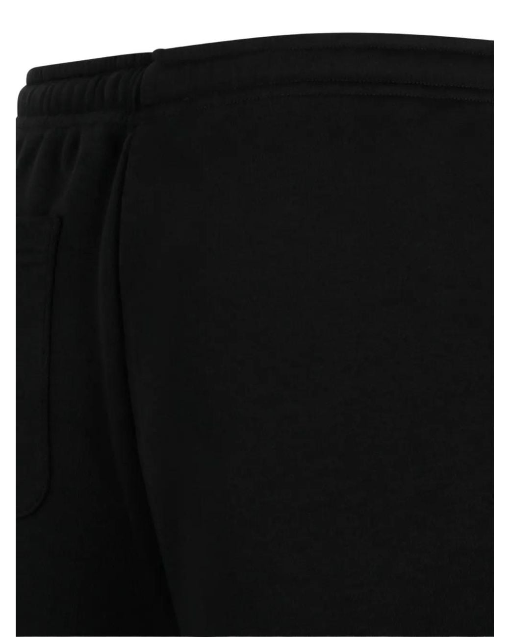 Douuod Black Logo-Print Raw-Edge Shorts