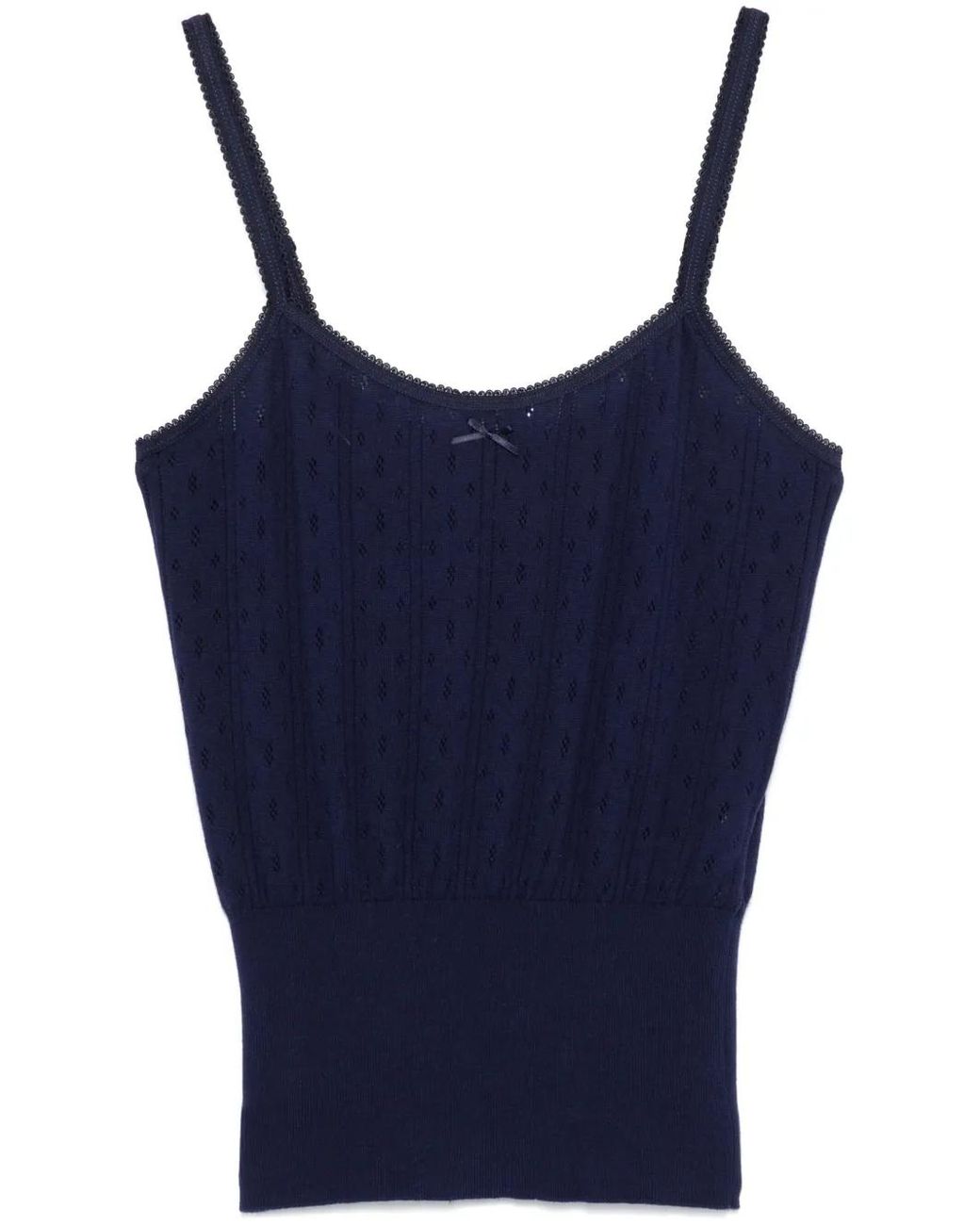 J.W. Anderson Blue Pointelle-Knit Top