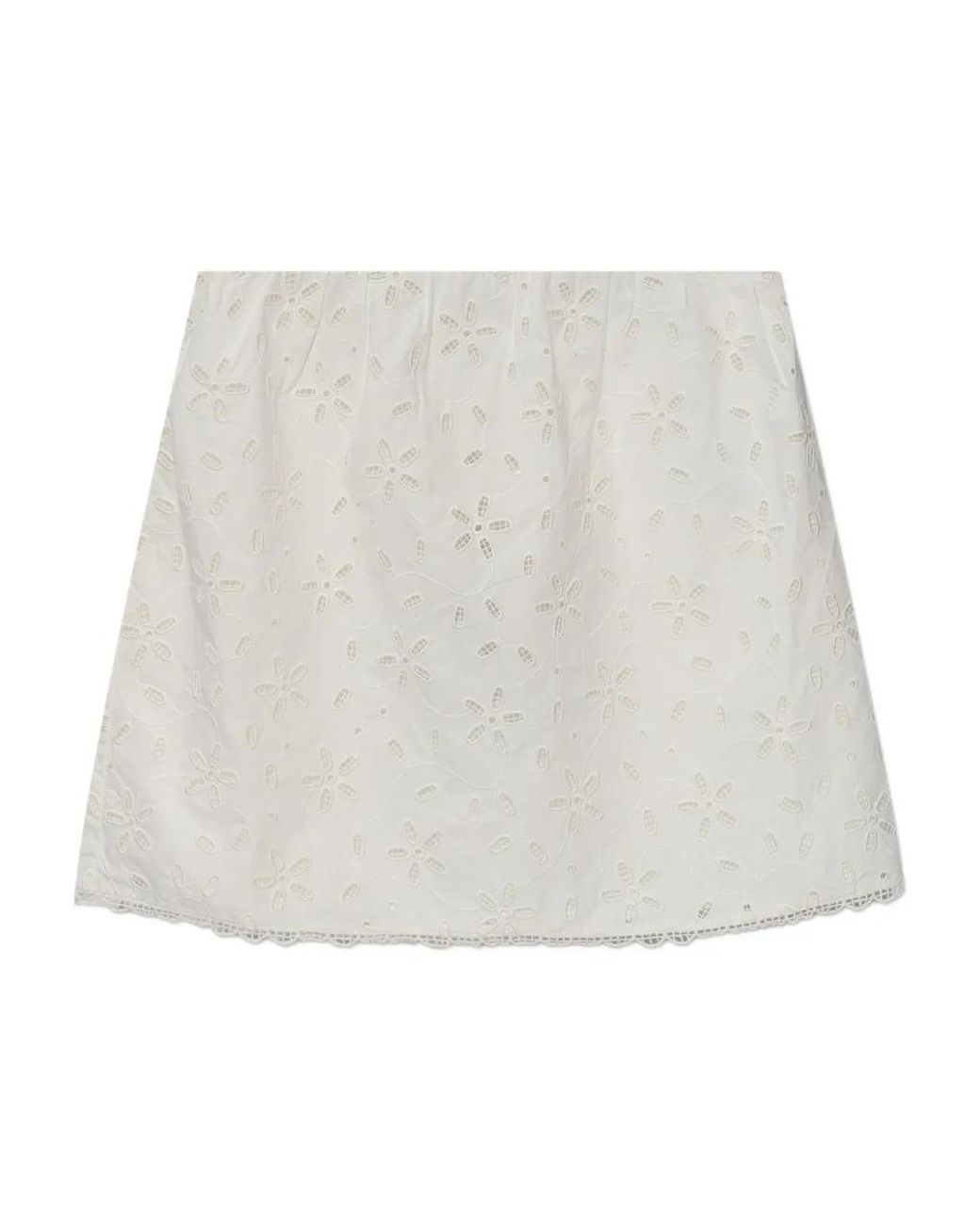 Posse White Salma Floral-Embroidered Skort