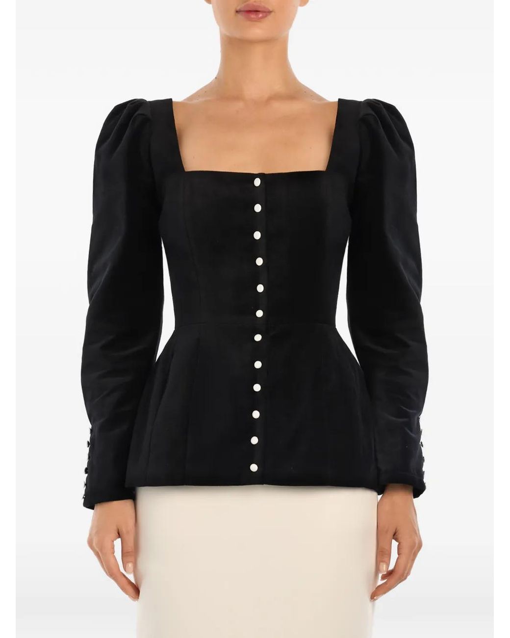 POST MERIDIEM Black Square-Neck Top