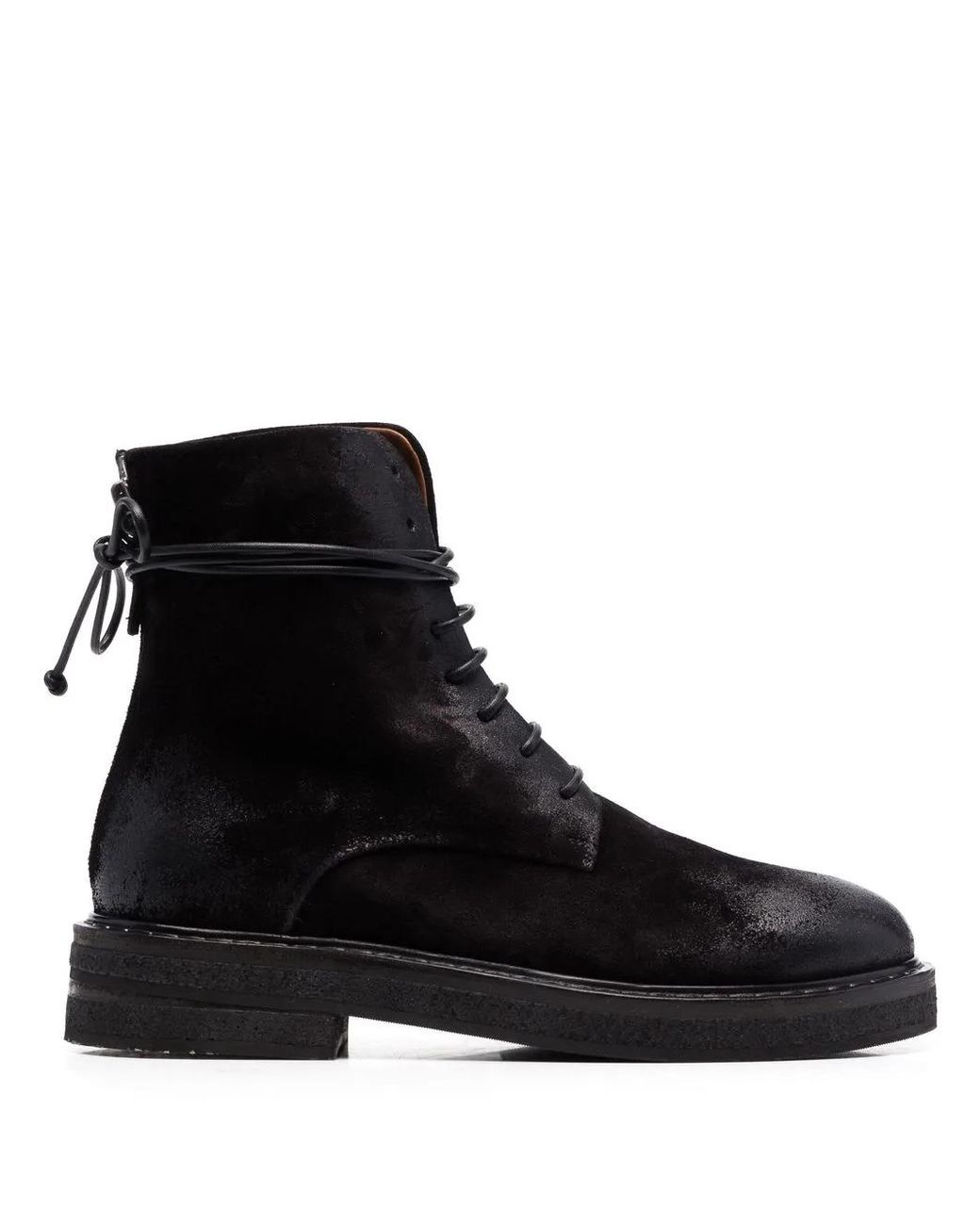 Marsèll Black Parrucca Suede Combat Boots