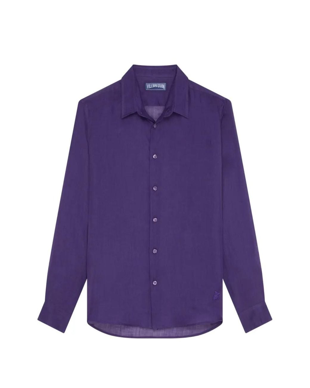 Vilebrequin Purple Chemise Brodée À Manches Longues