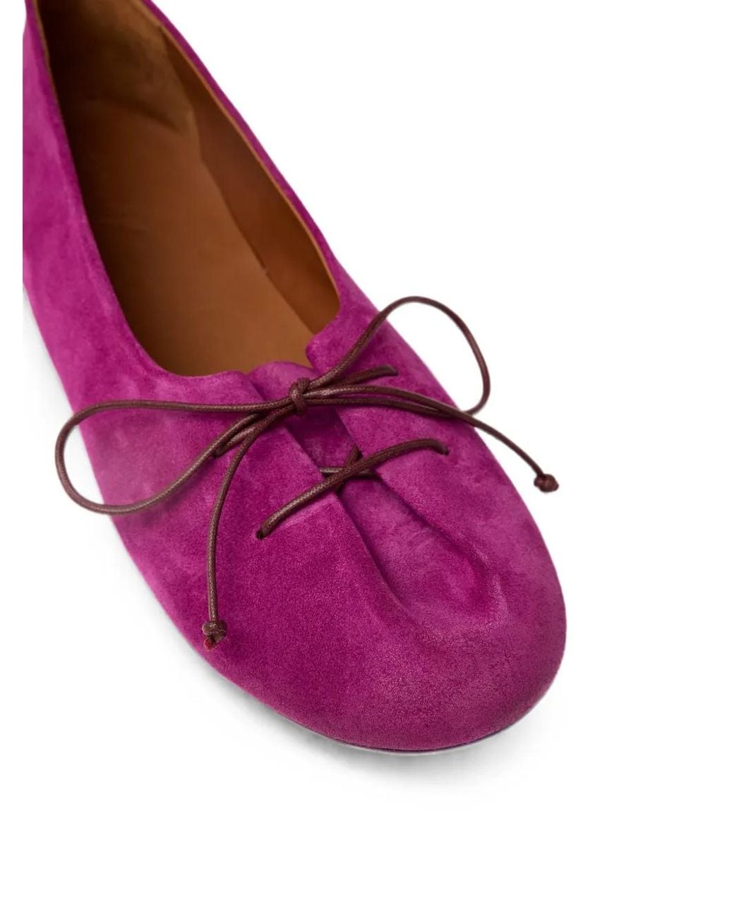 Marsèll Purple Girella Lace-Up Suede Ballet Flats