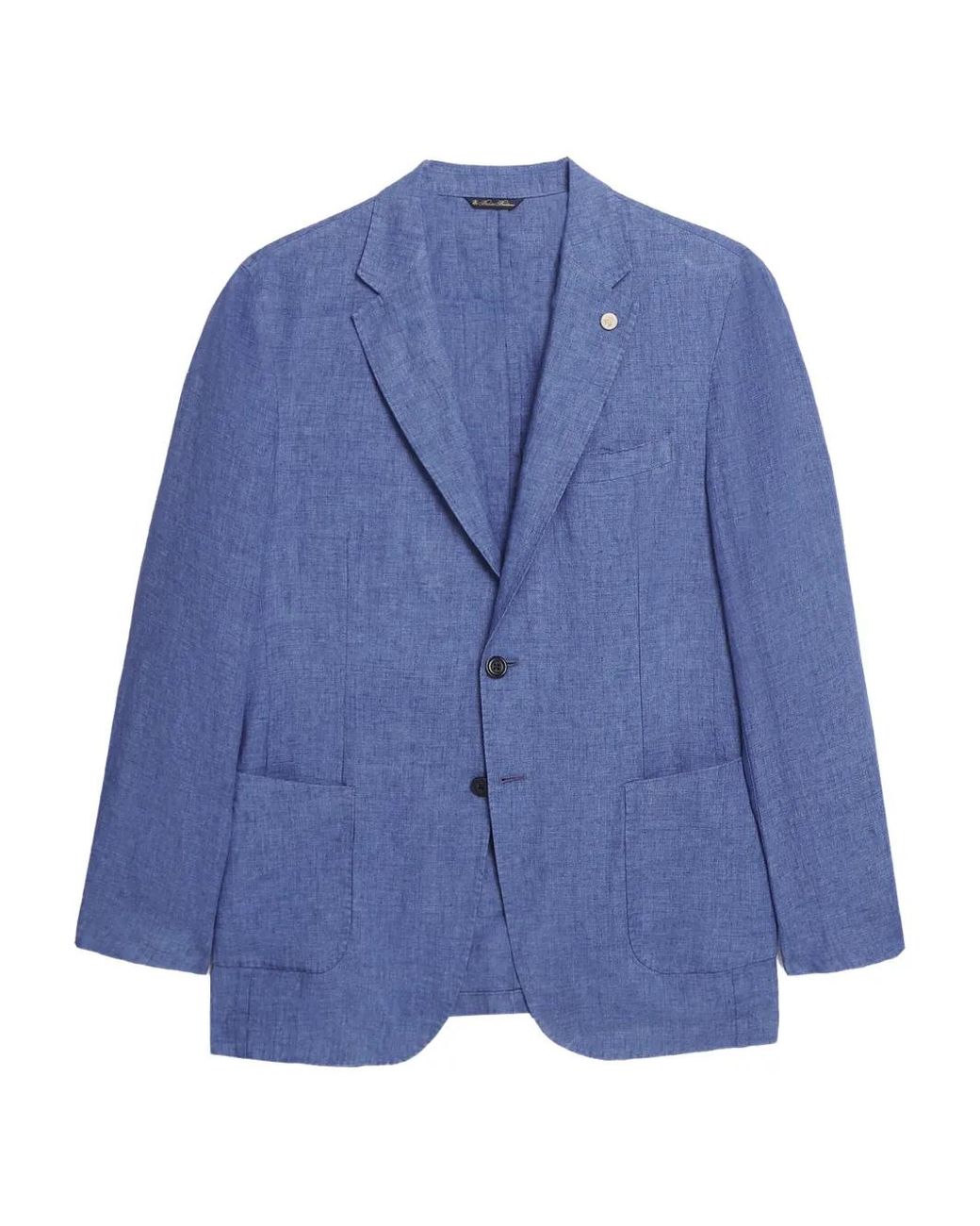 Brooks Brothers Blue Single-Breasted Linen Blazer for men
