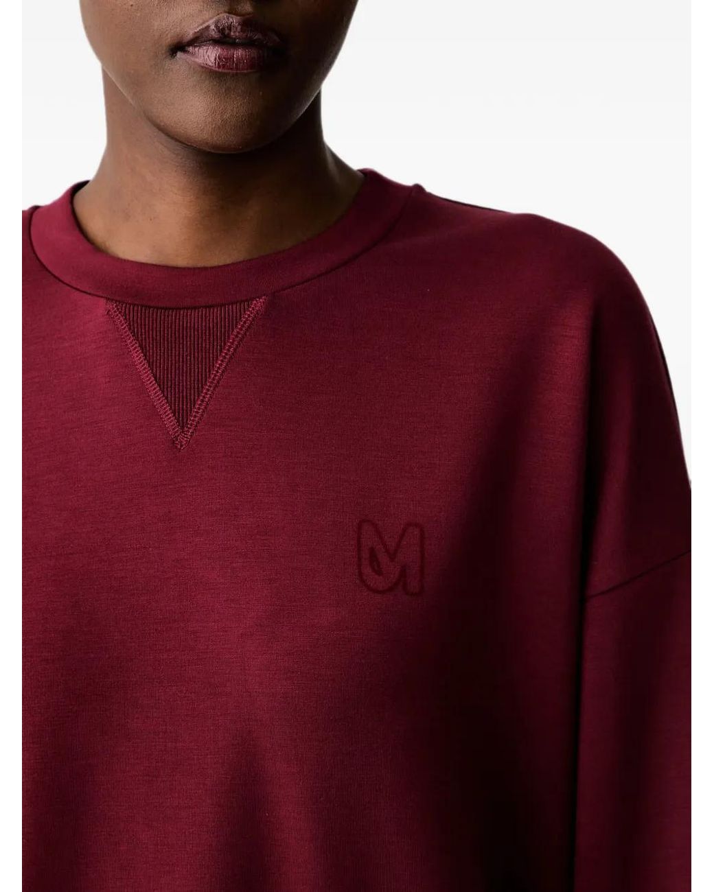 Mos Mosh Red Sweat Kiki Celli À Logo Brodé Et Insert En V
