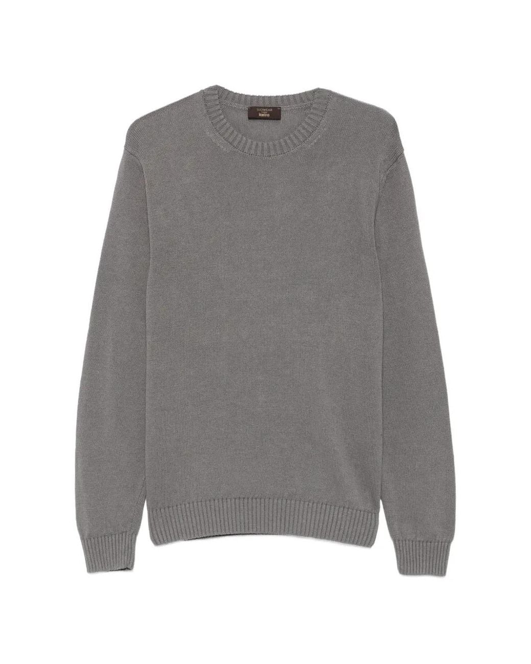 Zanone Gray Fine-Knit Sweater for men