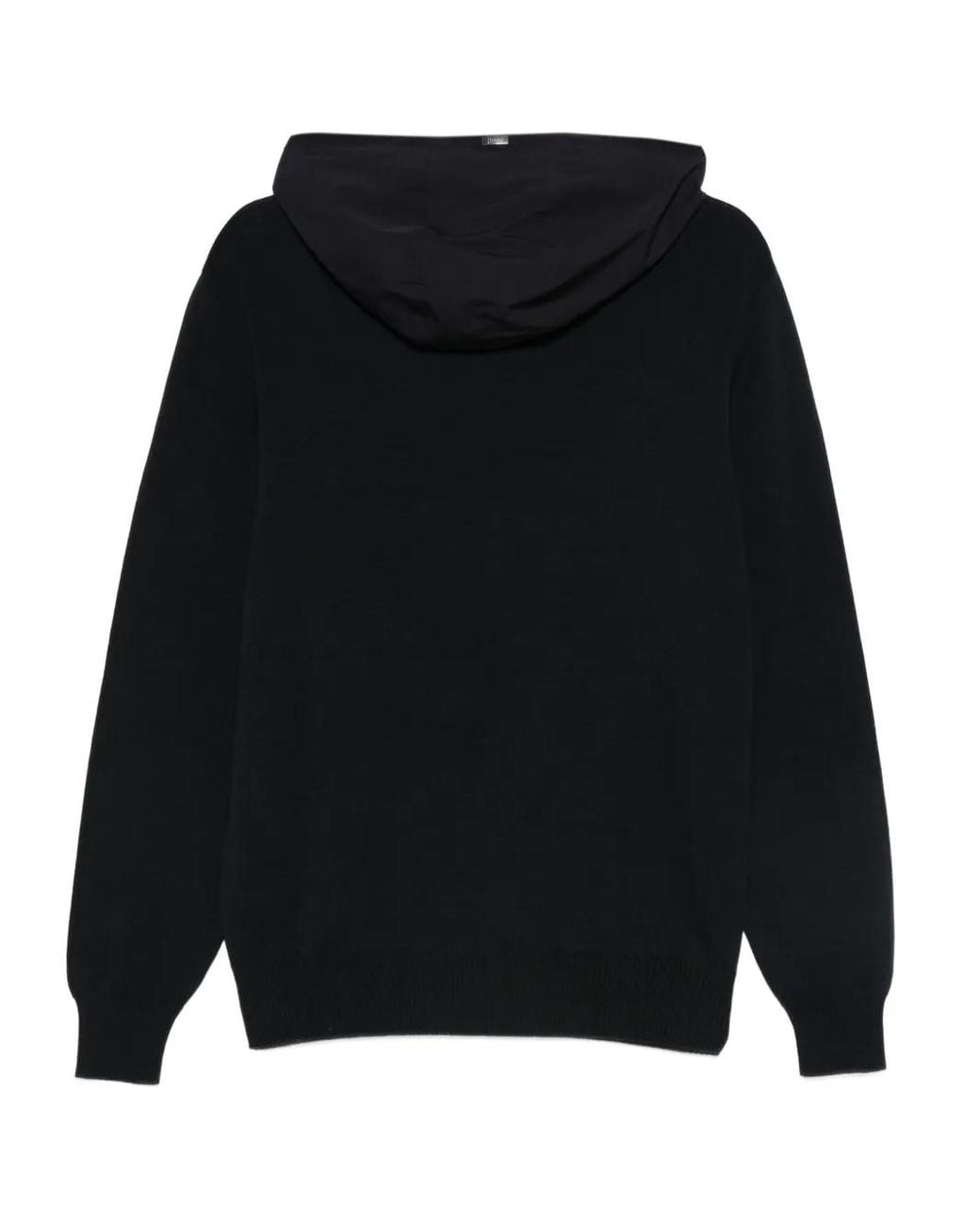 Herno Black Sweater Hooded Nylon for men