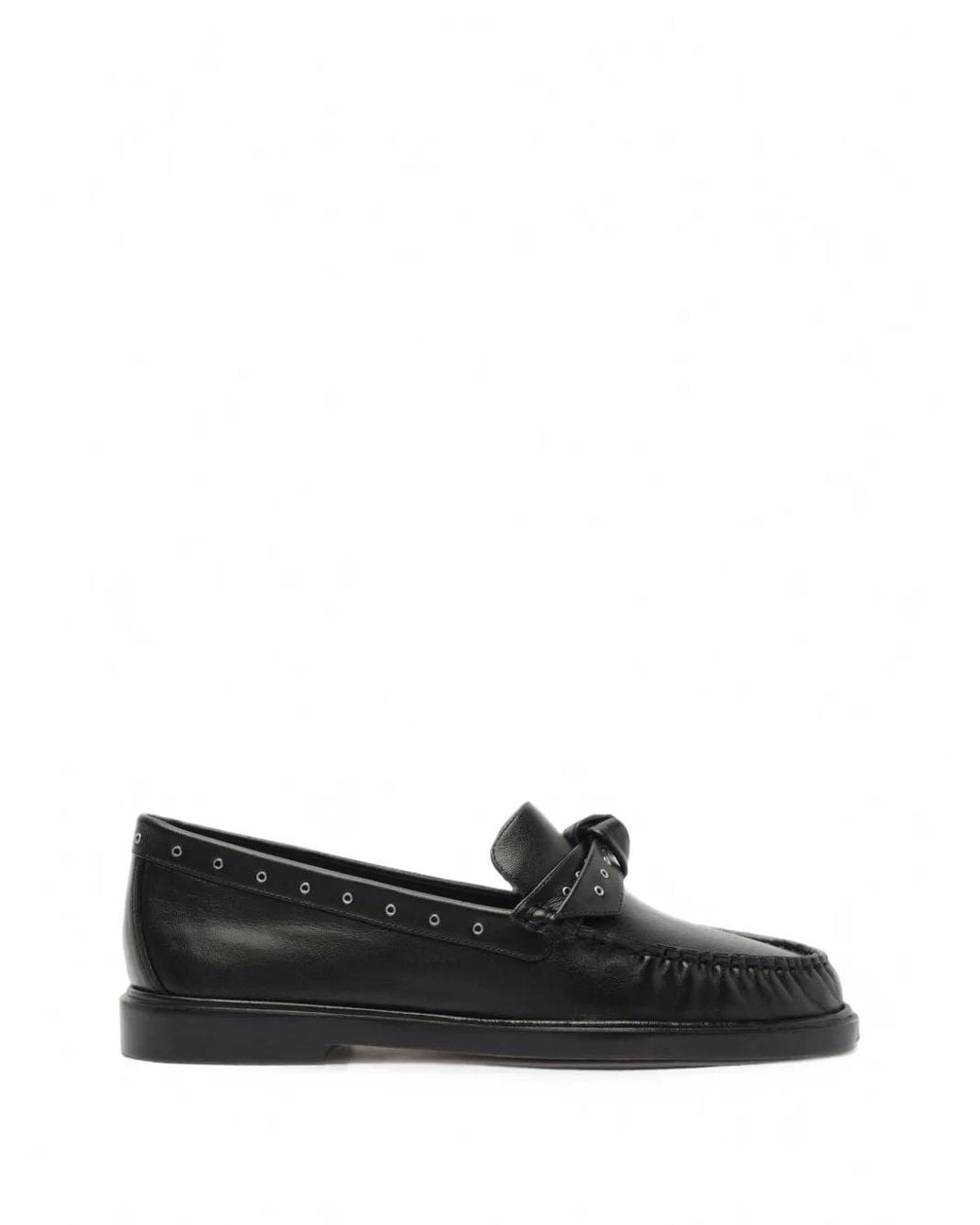 Alexandre Birman Black Clarita Eyelet-Embellished Loafers