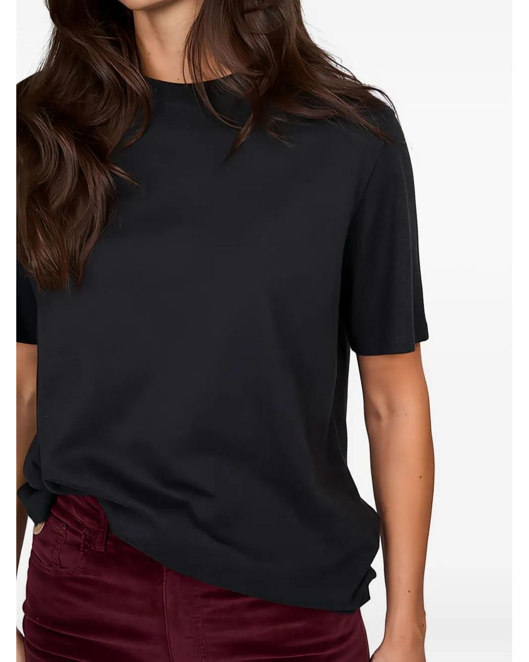 Majestic Filatures Black Cotton T-Shirt