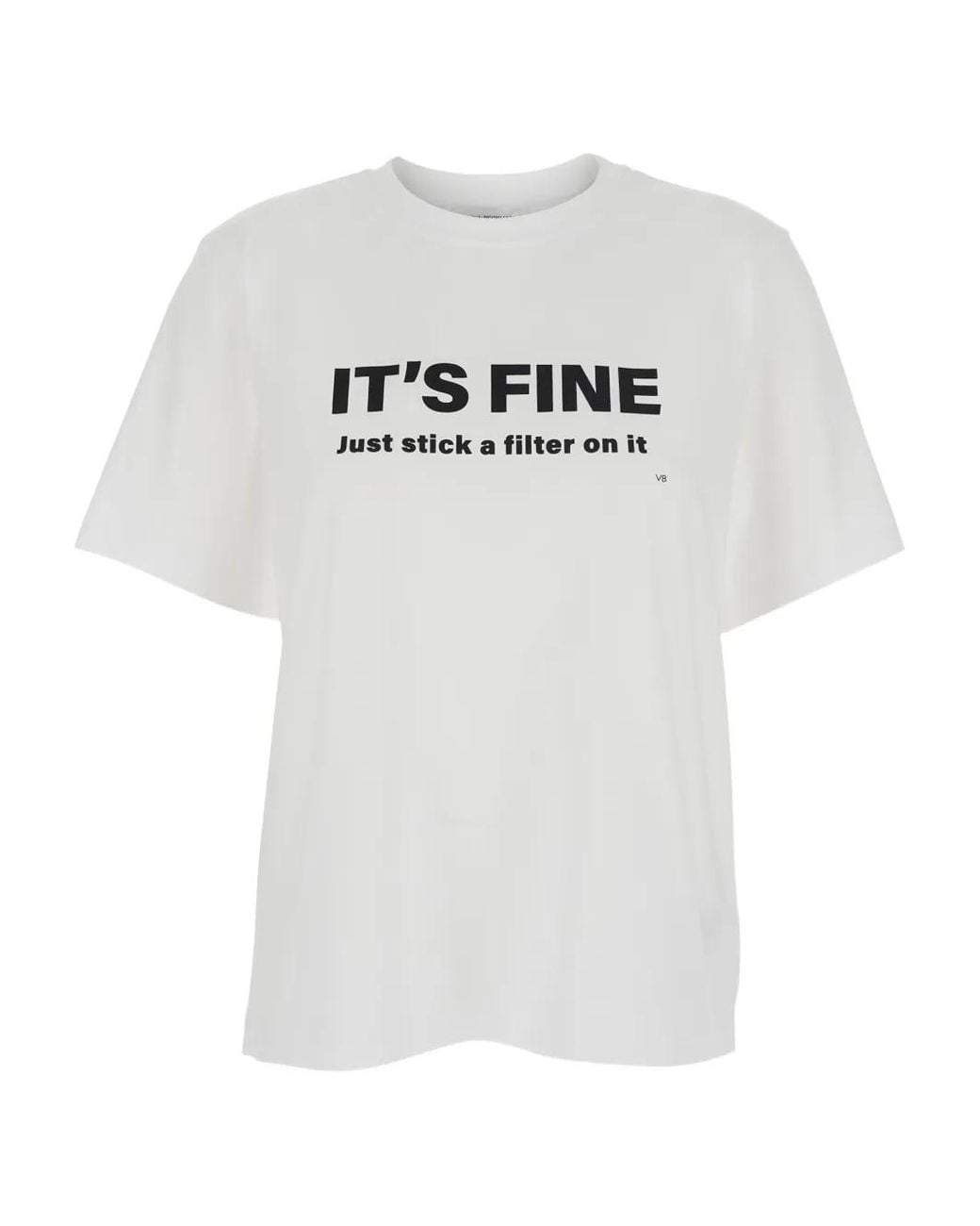 Victoria Beckham White Just Stick A Filter On It Slogan T-Shirt