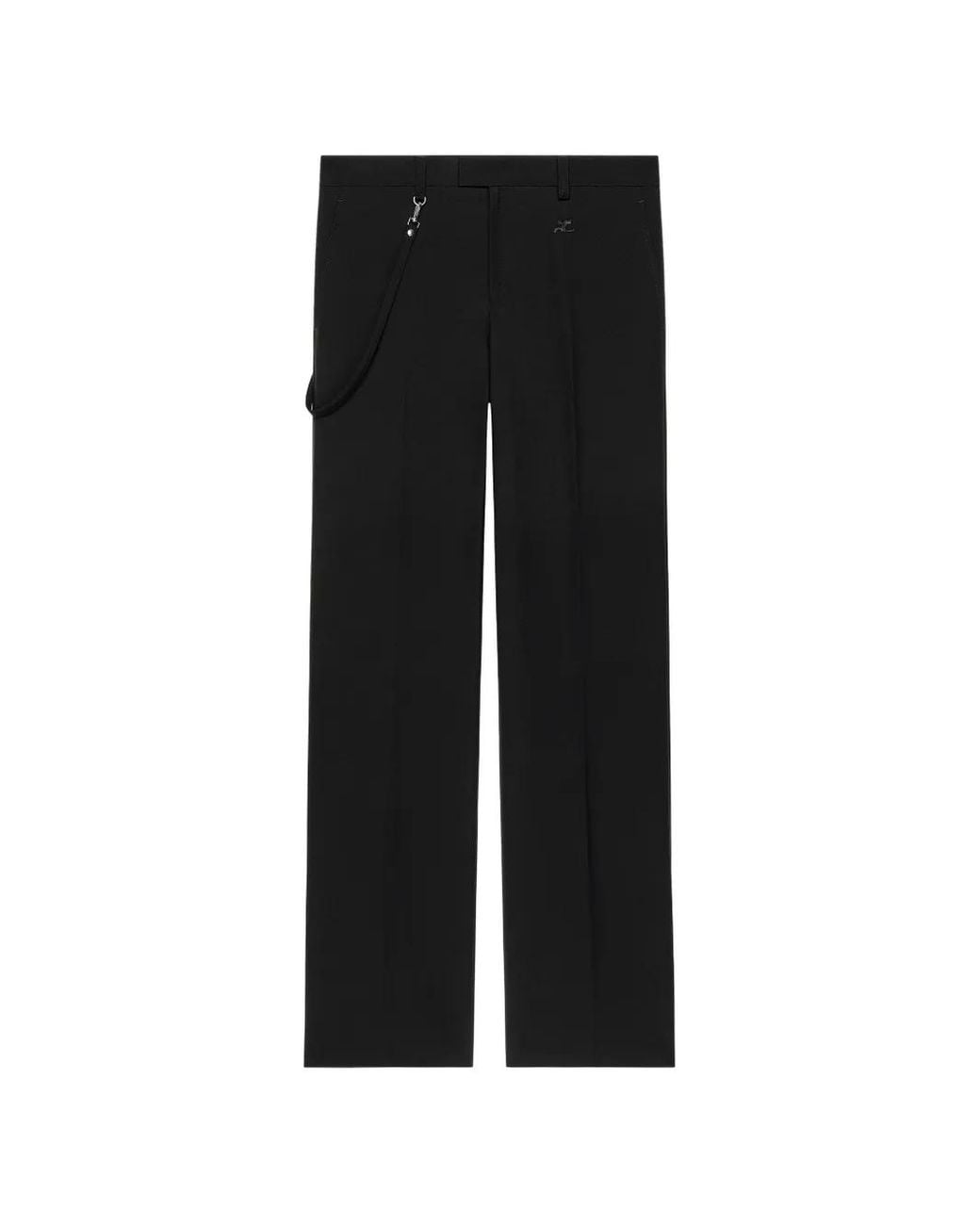 Courreges Black Pantalon De Costume À Logo Brodé for men
