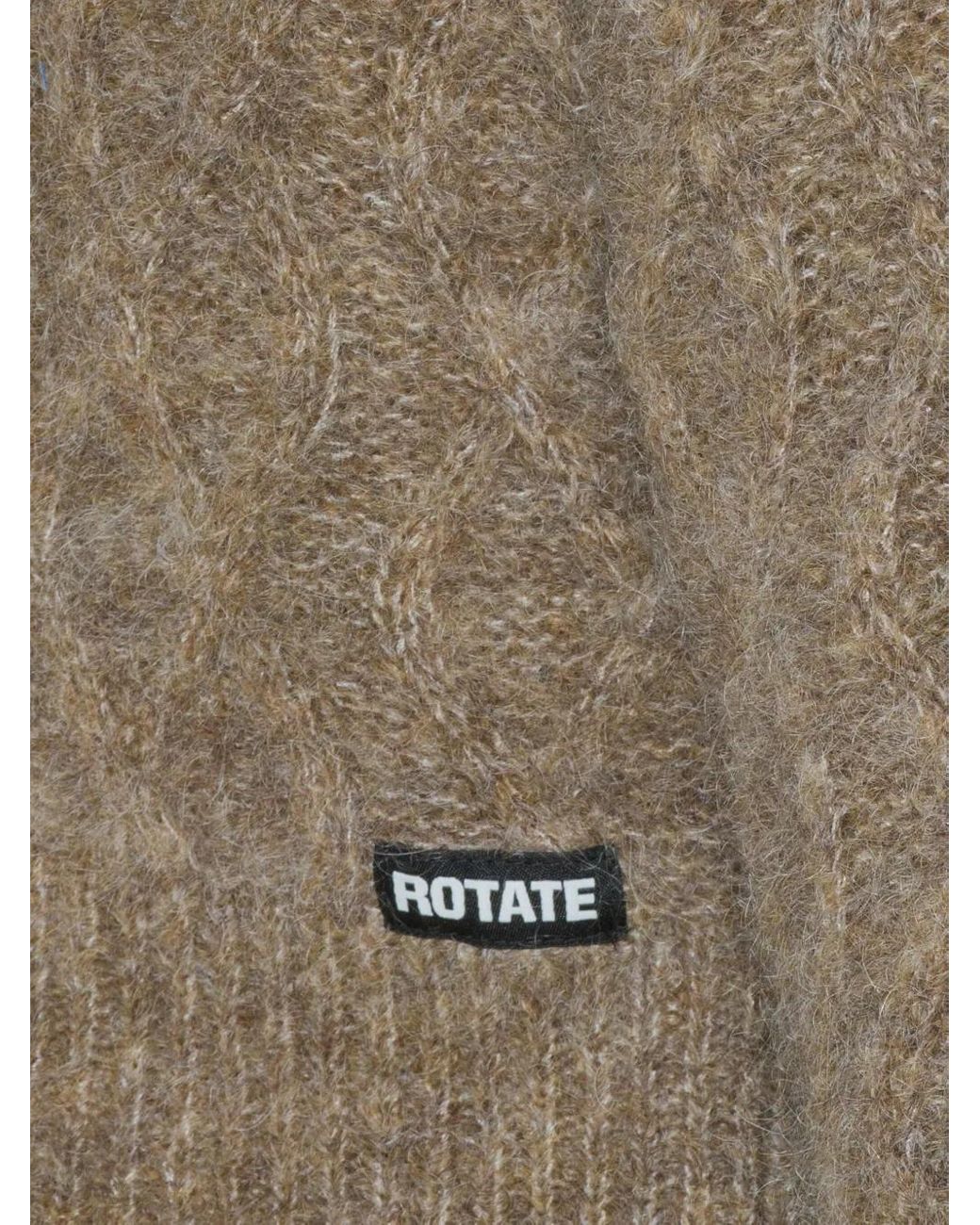 ROTATE BIRGER CHRISTENSEN Natural Cropped-Cardigan Mit Zopfmuster