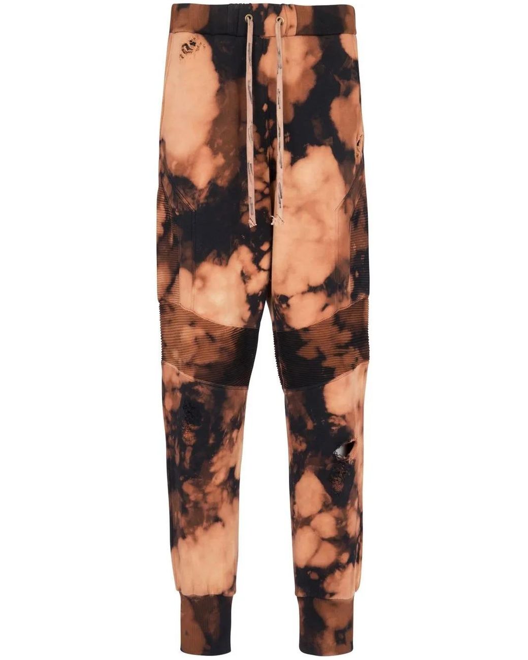 Balmain Orange Tie-Dye Print Track Pants for men