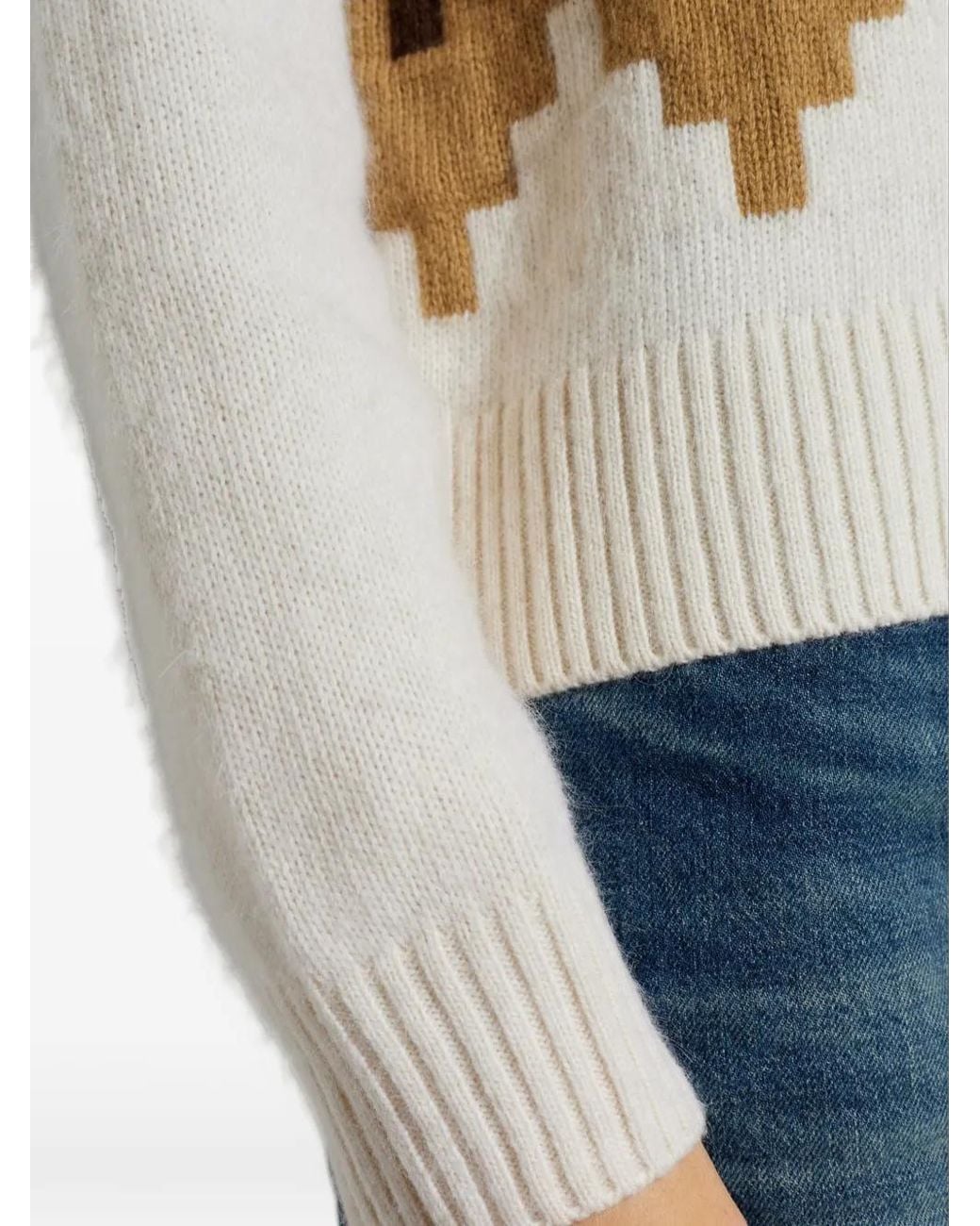 Canada Goose White Thelon Intarsia-Knit Sweater