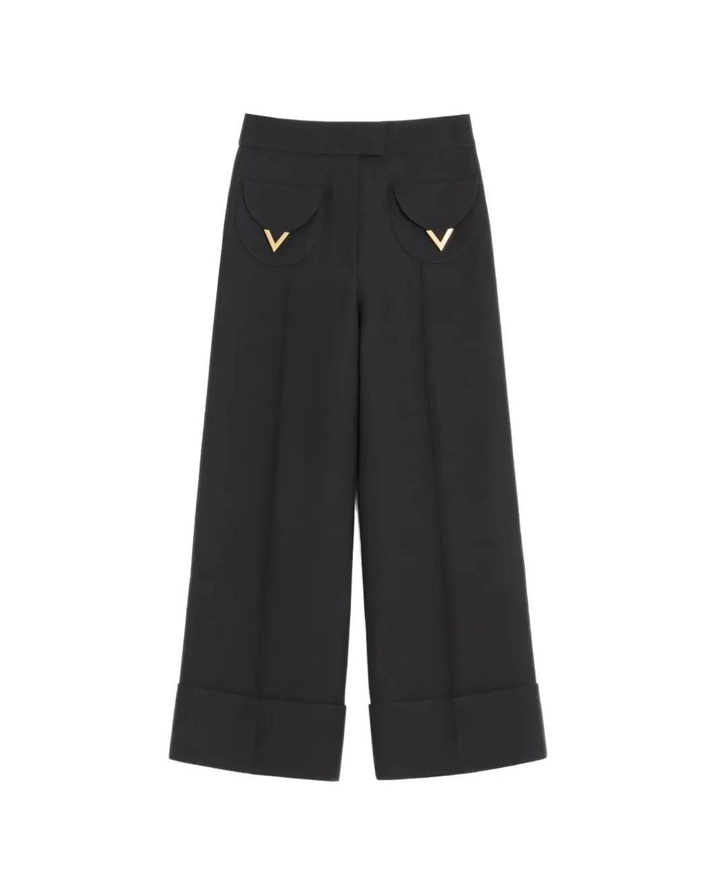 Valentino Garavani Black Crepe Couture Con V Trousers