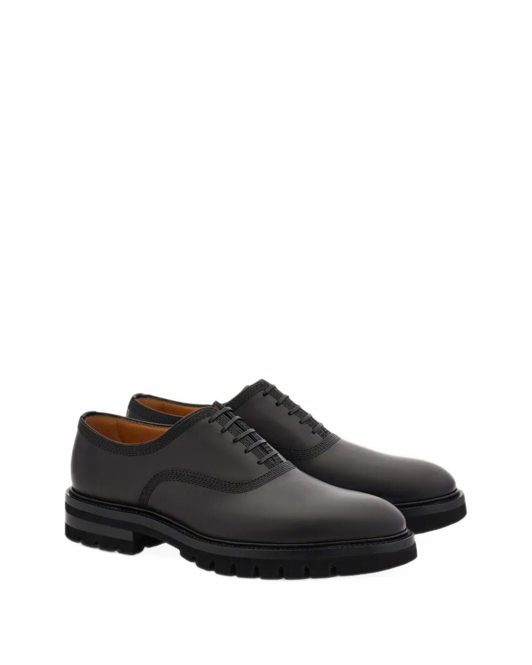 Ferragamo Black Richelieus Oxford À Semelle Crantée Épaisse for men