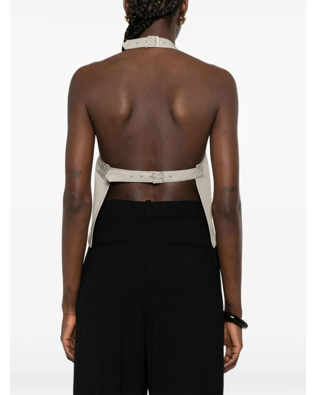 Top Con Cuello Halter Wardrobe NYC de color Natural