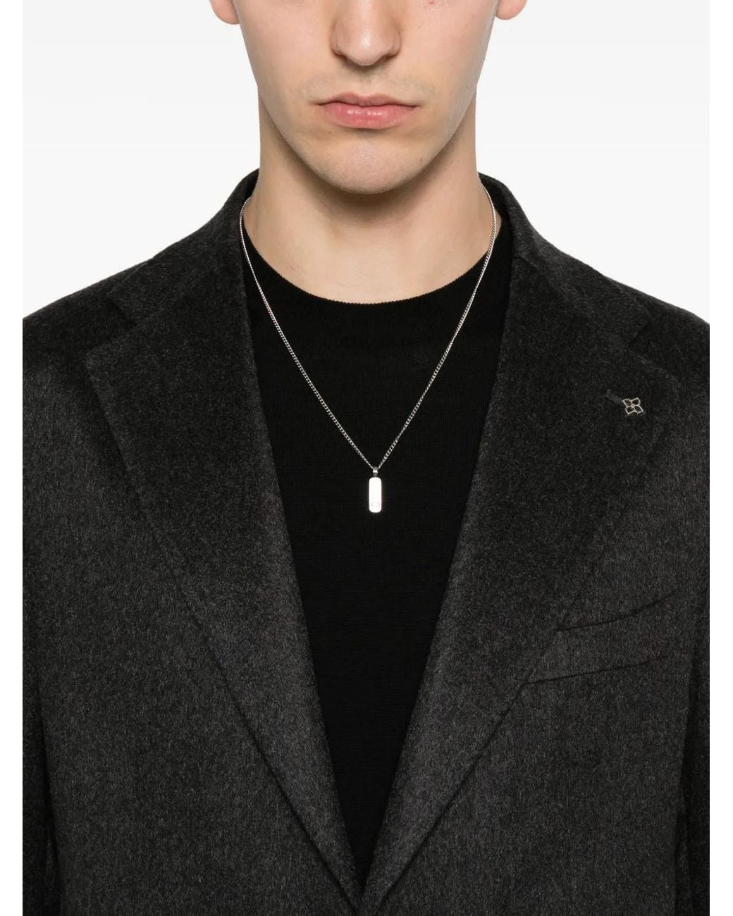 Tagliatore Black Single-Breasted Notched-Lapel Blazer for men
