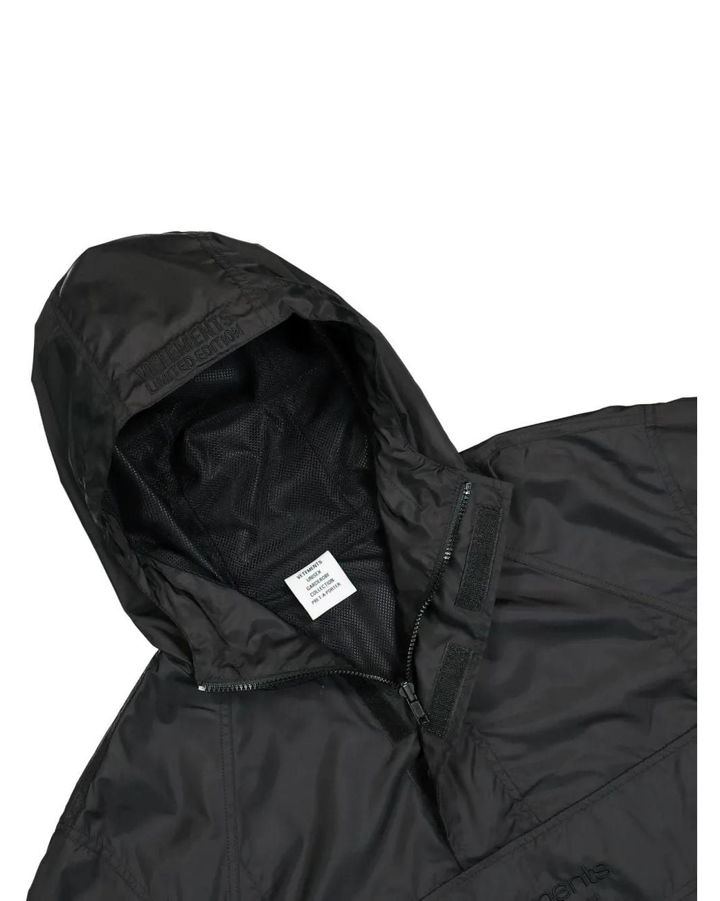 Vetements Black Logo-Embroidered Padded Hooded Jacket