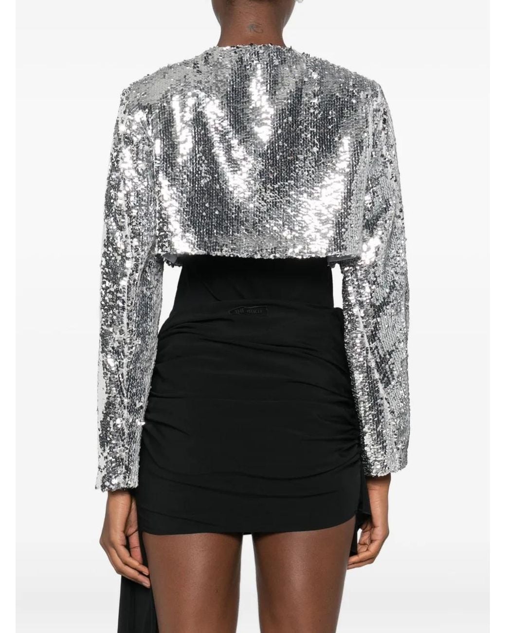 GIUSEPPE DI MORABITO White Rose-Embellished Sequin Jacket