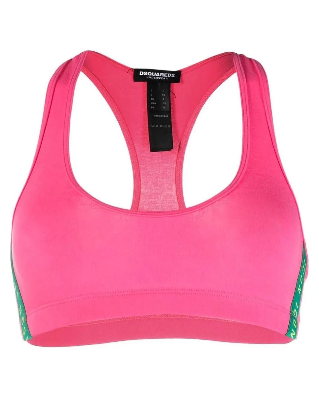 DSquared² Pink Icon Color-Block Bikini Top
