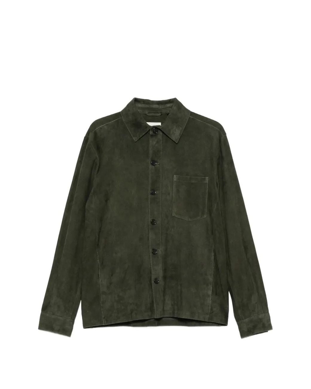 Arma Green Dino Suede Chest-Pocket Jacket for men