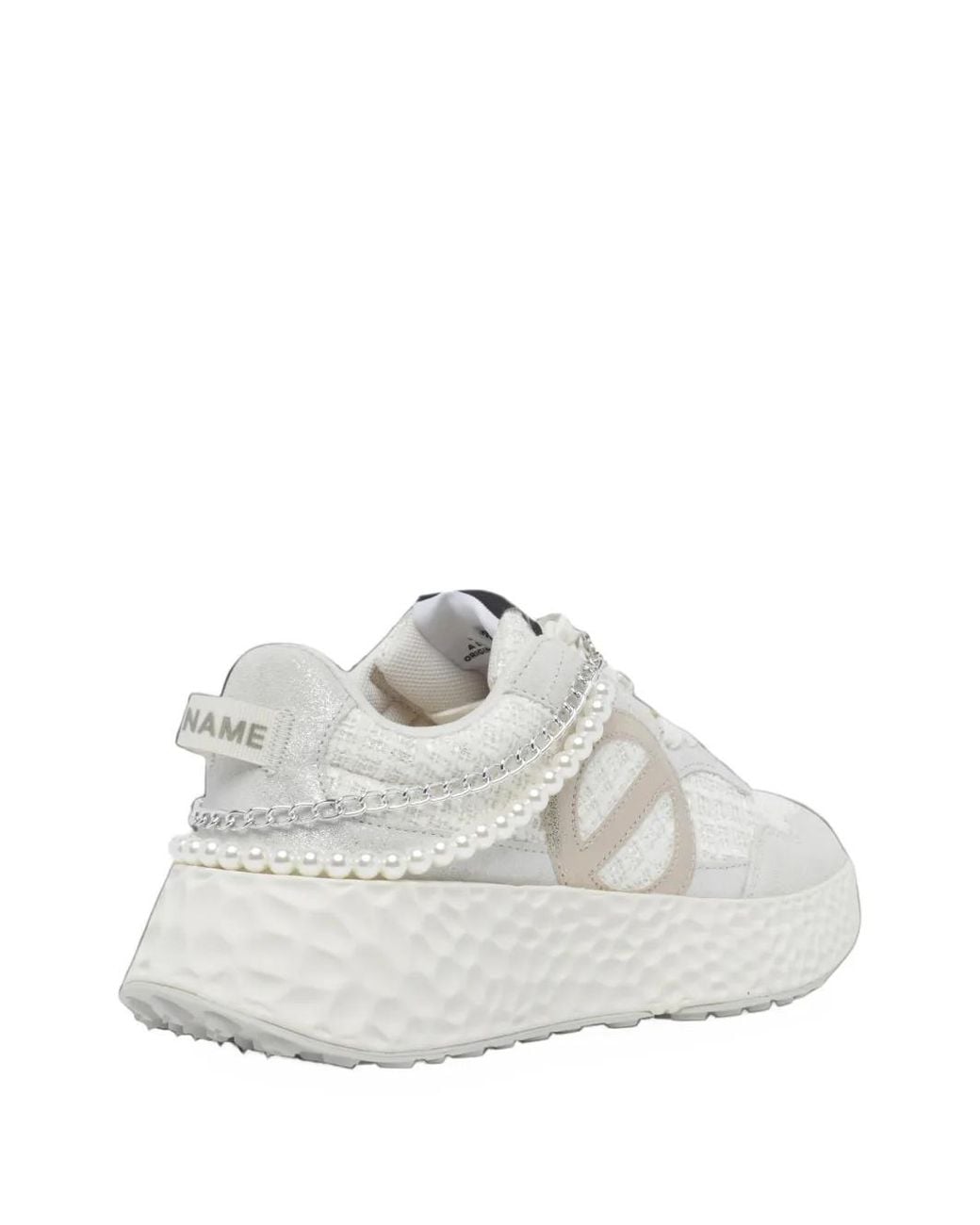 No Name White Baskets Carter À Ornements De Perles