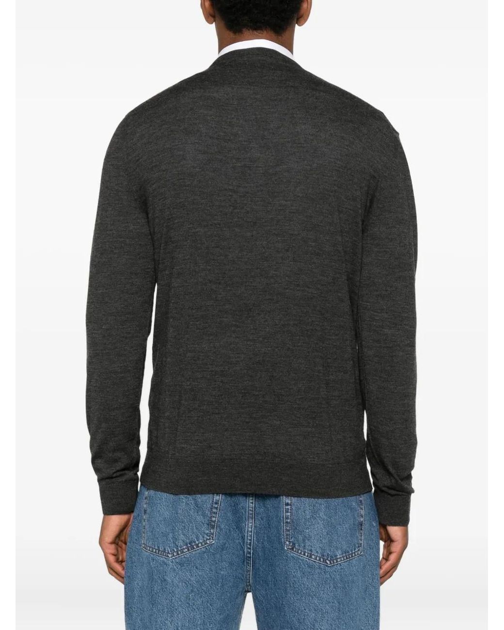 Jersey De Lana Con Cuello En V Gucci de hombre de color Black