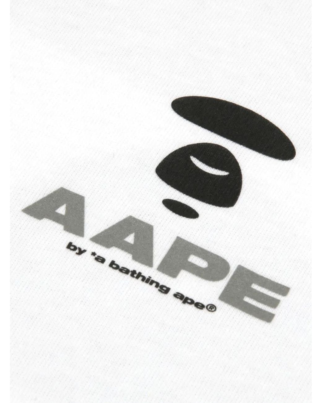 Aape By A Bathing Ape White Logo-Print T-Shirt for men