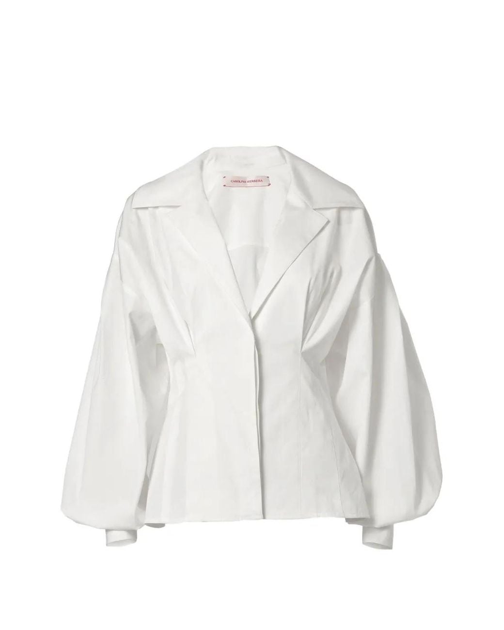 Carolina Herrera White Balloon-Sleeve Shirt