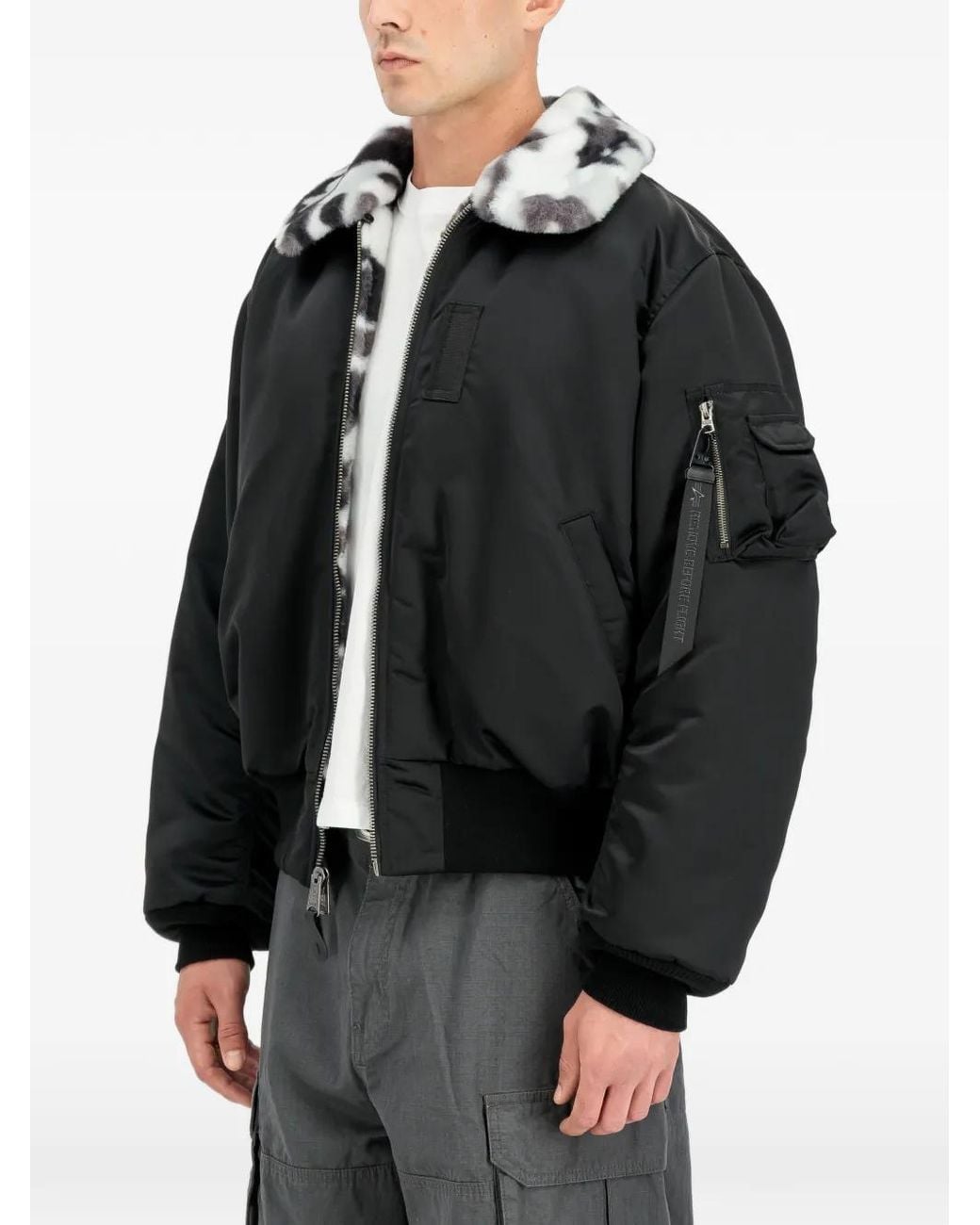 Alpha Industries Black B-15 Reversible Ii Uv Loose-Fit Bomber Jacket