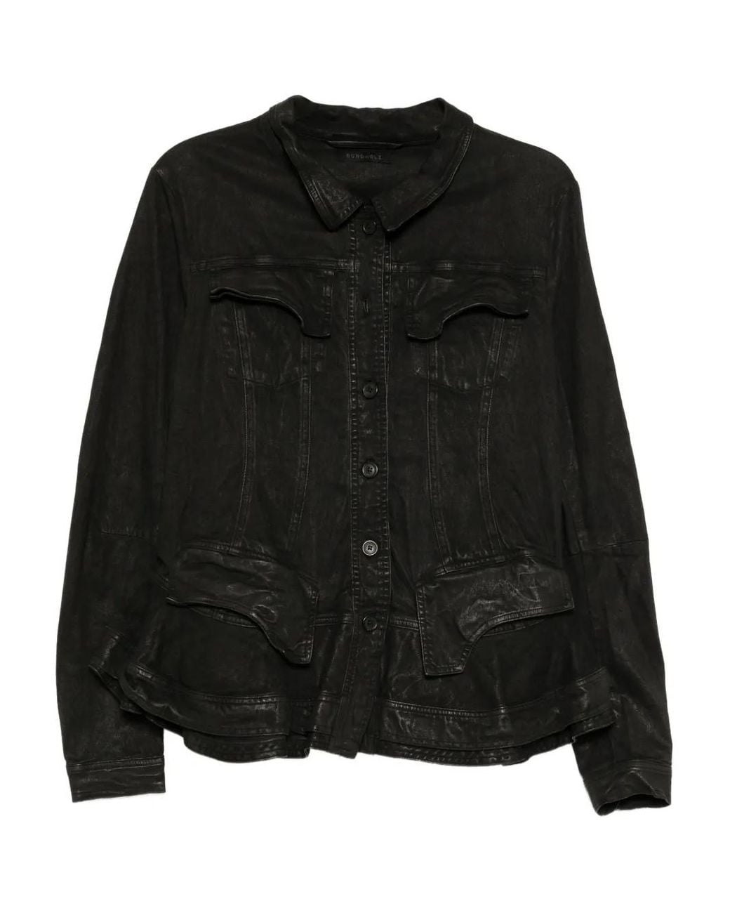 Rundholz Black Cotton Collared Jacket