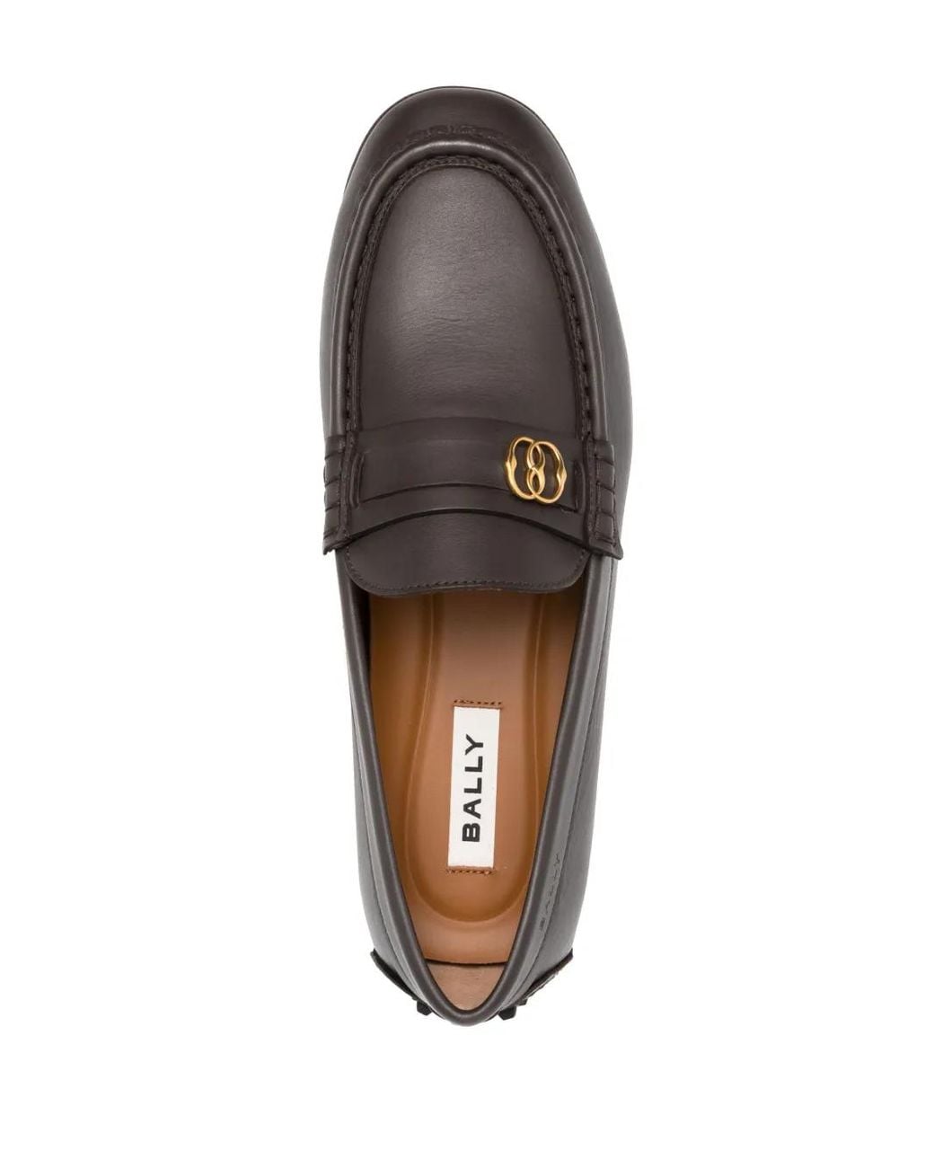 Bally Gray Logo-Plaque Leather Moccasins for men