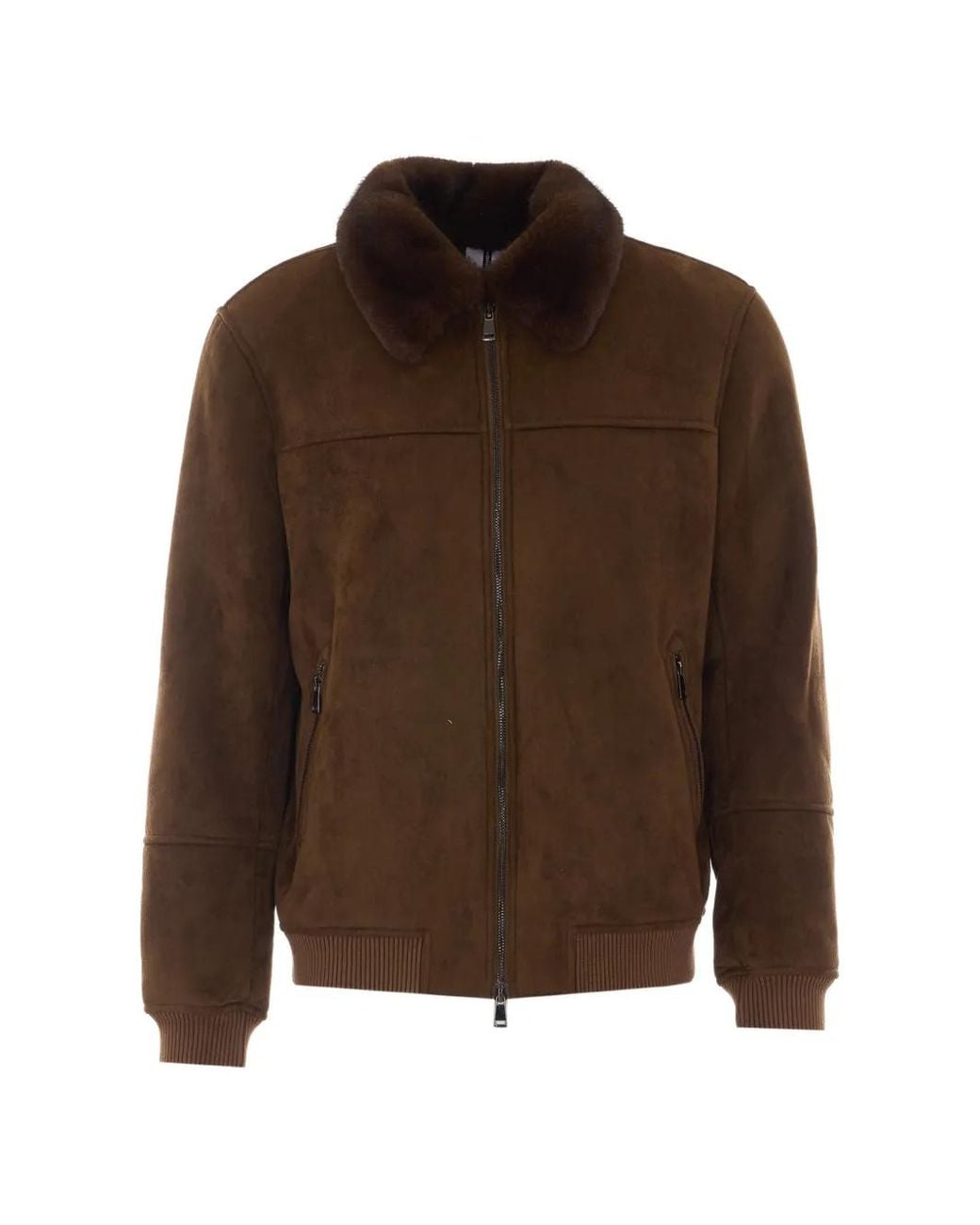 S.W.O.R.D Brown Collar Zip-Up Jacket for men