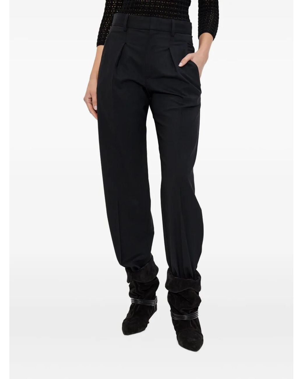 Isabel Marant Black Stretch Wool Pants