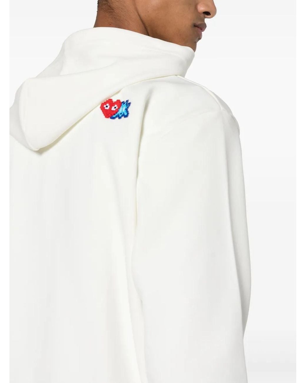 COMME DES GARÇONS PLAY White X The Artist Invader Pixelated-Appliqué Hoodie for men