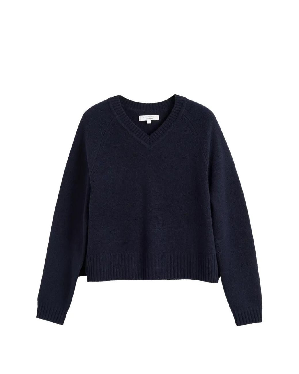 Chinti & Parker Blue V-Neck Raglan-Sleeve Sweater