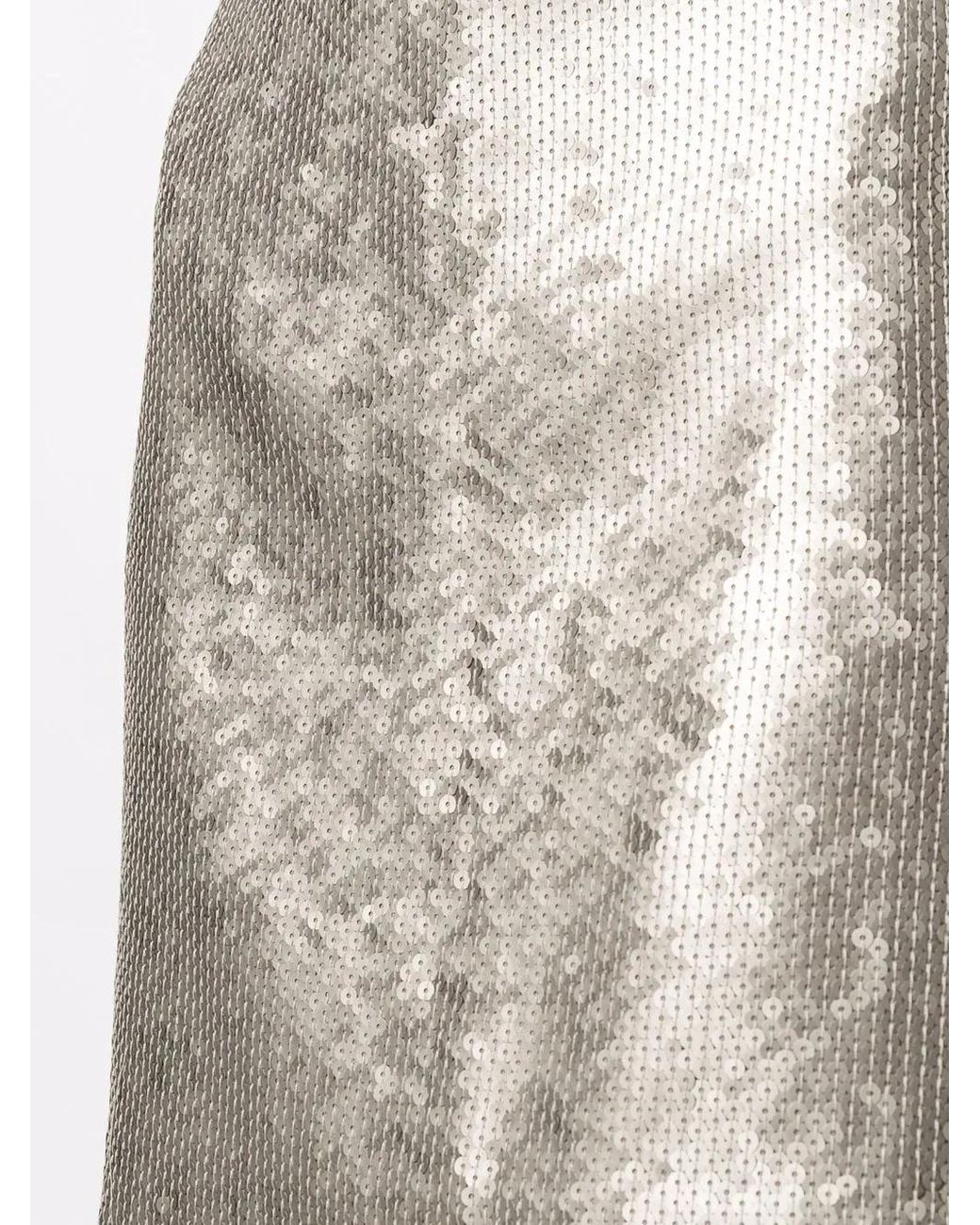 Brunello Cucinelli Gray Sequin-Embellished Mini Skirt