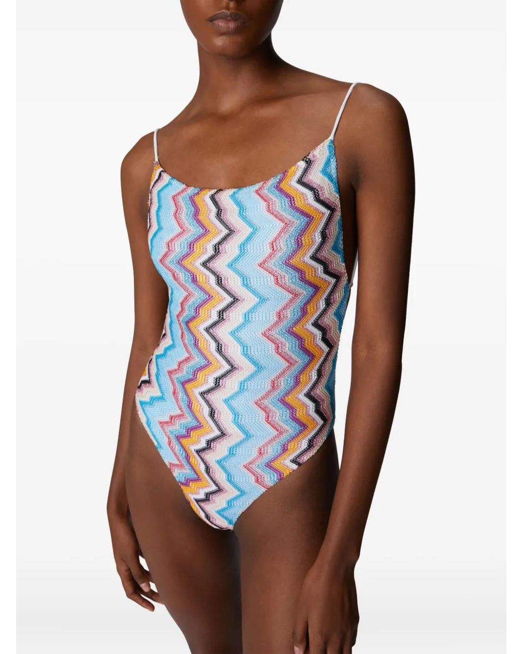Missoni Blue Zigzag-Pattern Swimsuit