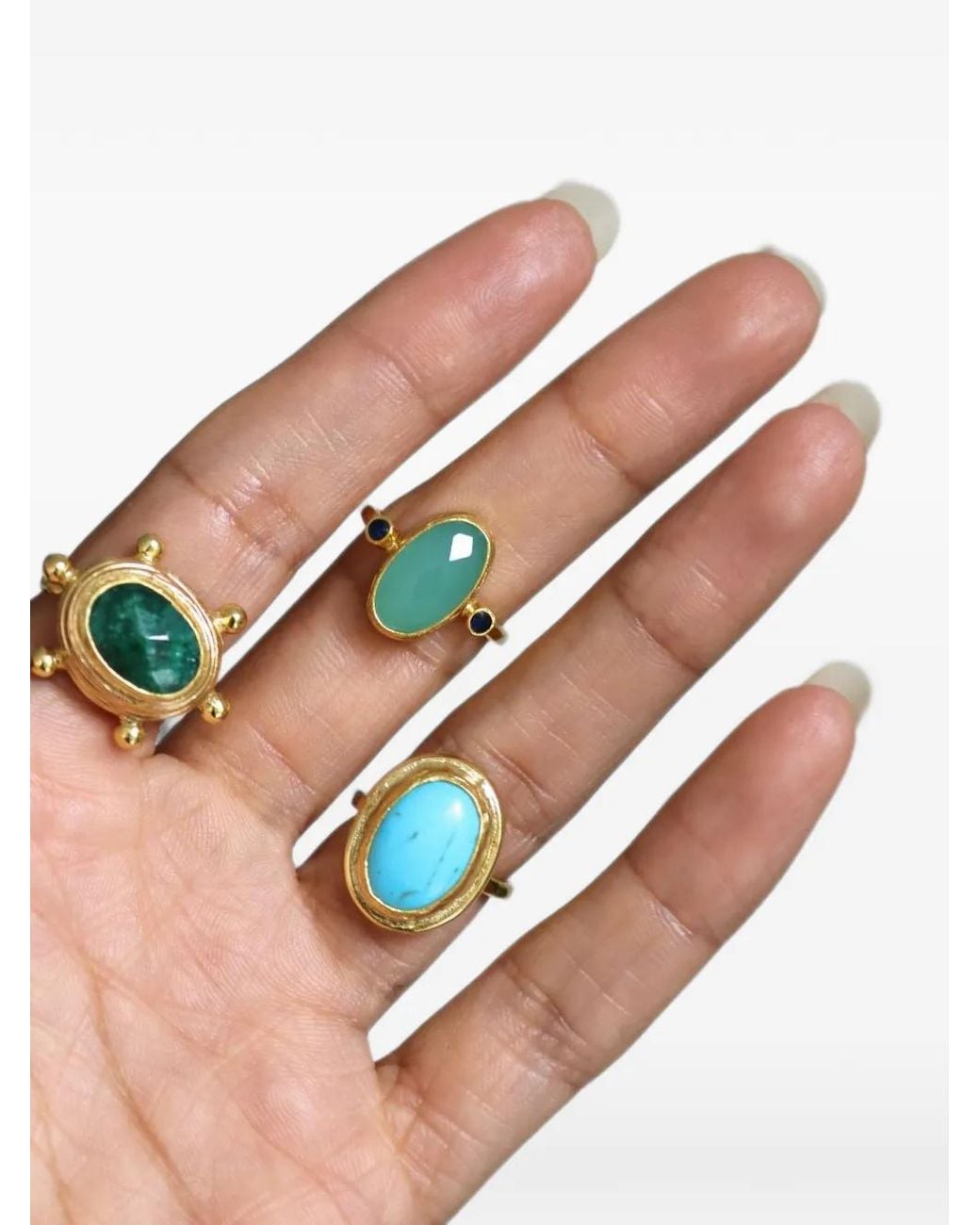 Ottoman Hands Blue Cocktail Rings