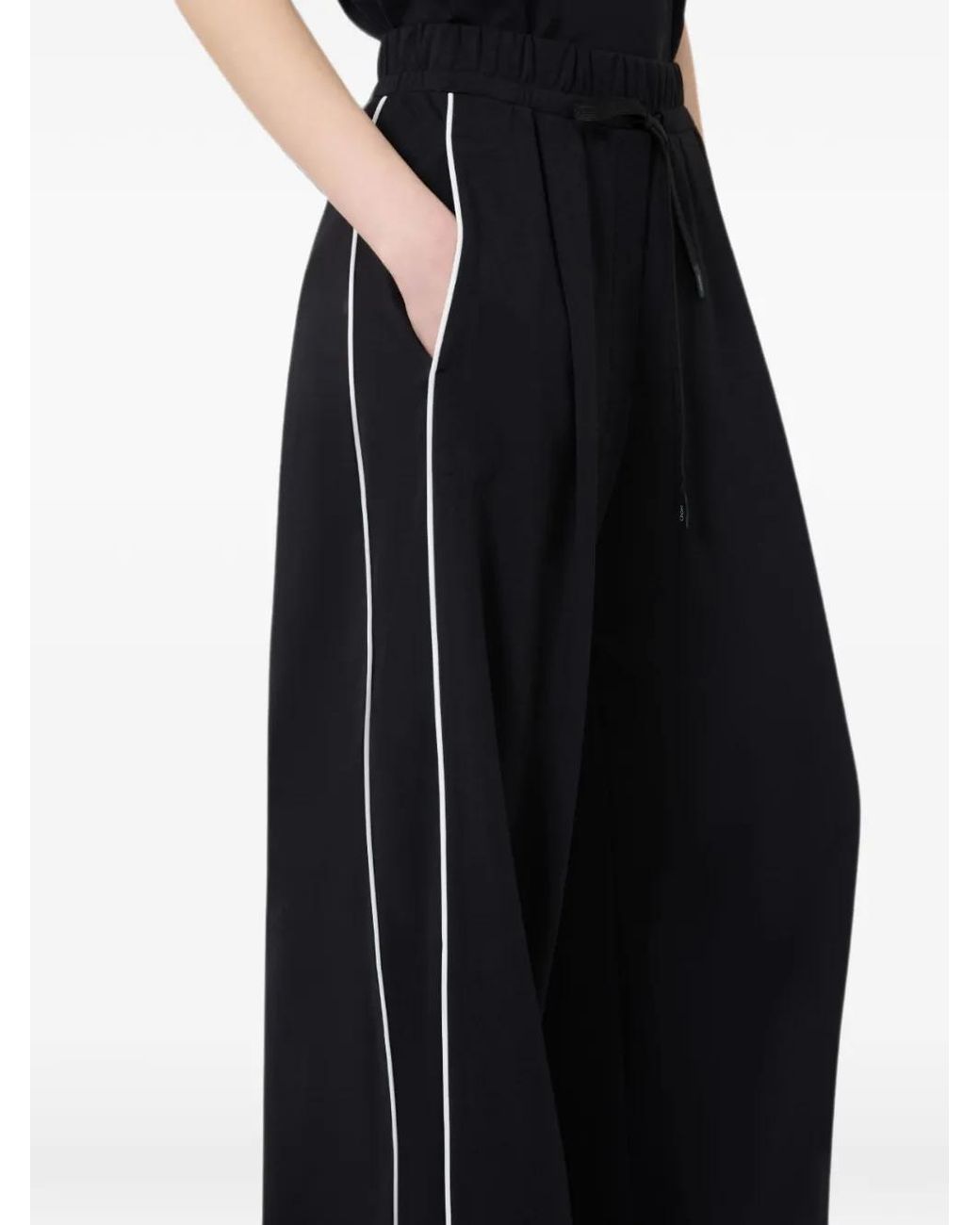 Weekend by Maxmara Black Wide-Fit Milano-Knit Jersey Trousers