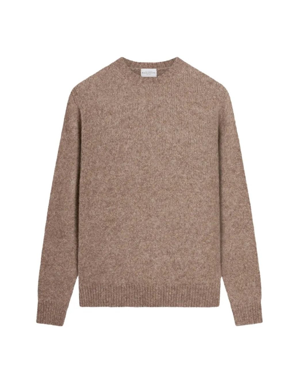 Ballantyne Brown Melange-Effect Crew-Neck Sweater for men