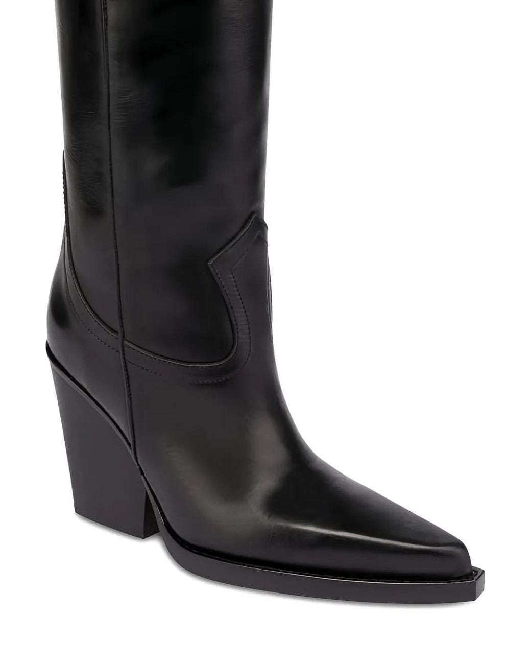 Paris Texas Black El Dorado Calf Leather Pointed-Toe Boots